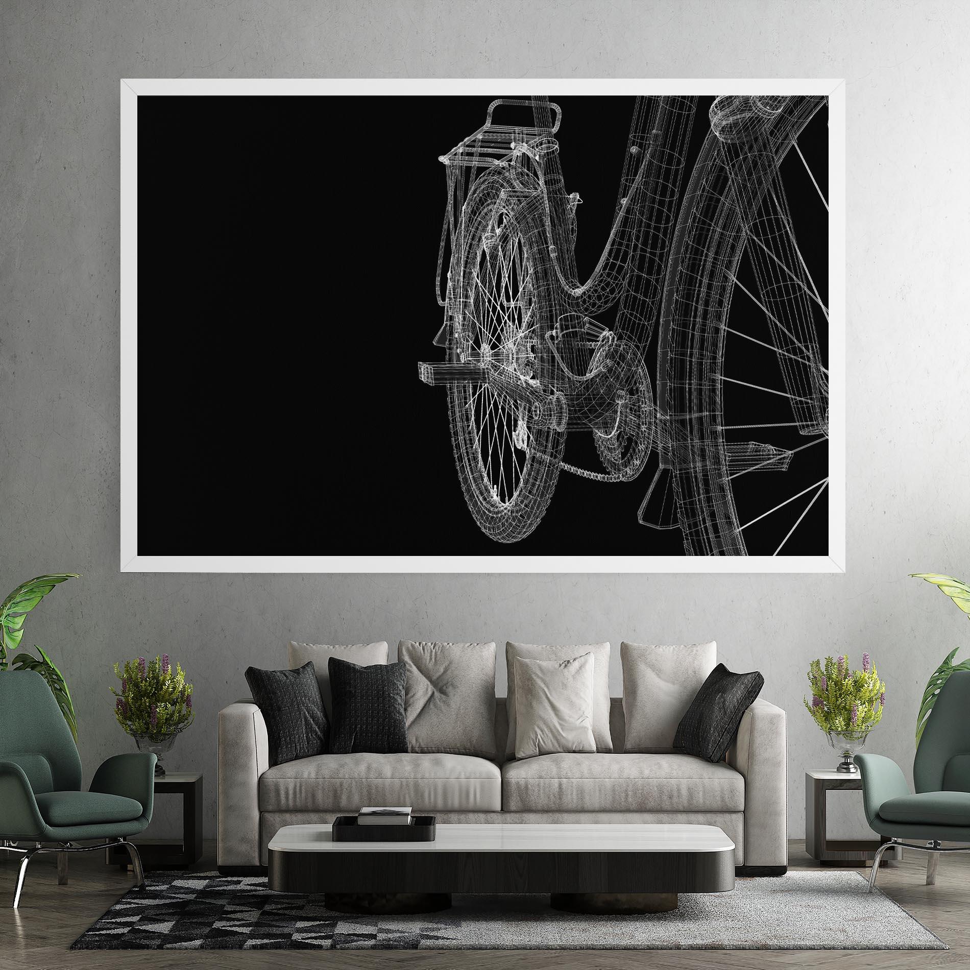 Картина на платно Bike Wire Model 3d mockup 7