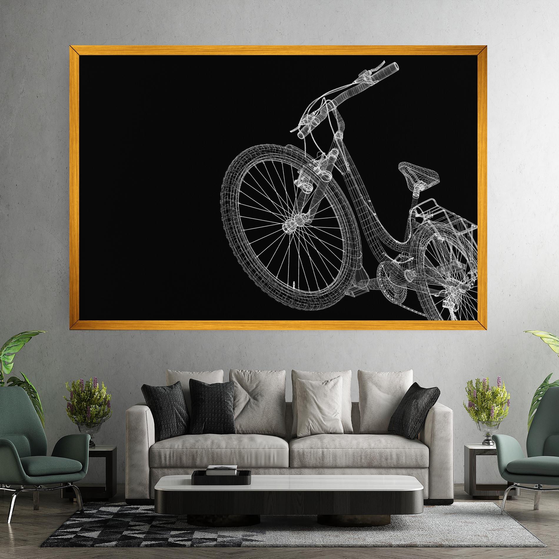 Картина на платно 3d Bike Model On Black mockup 7