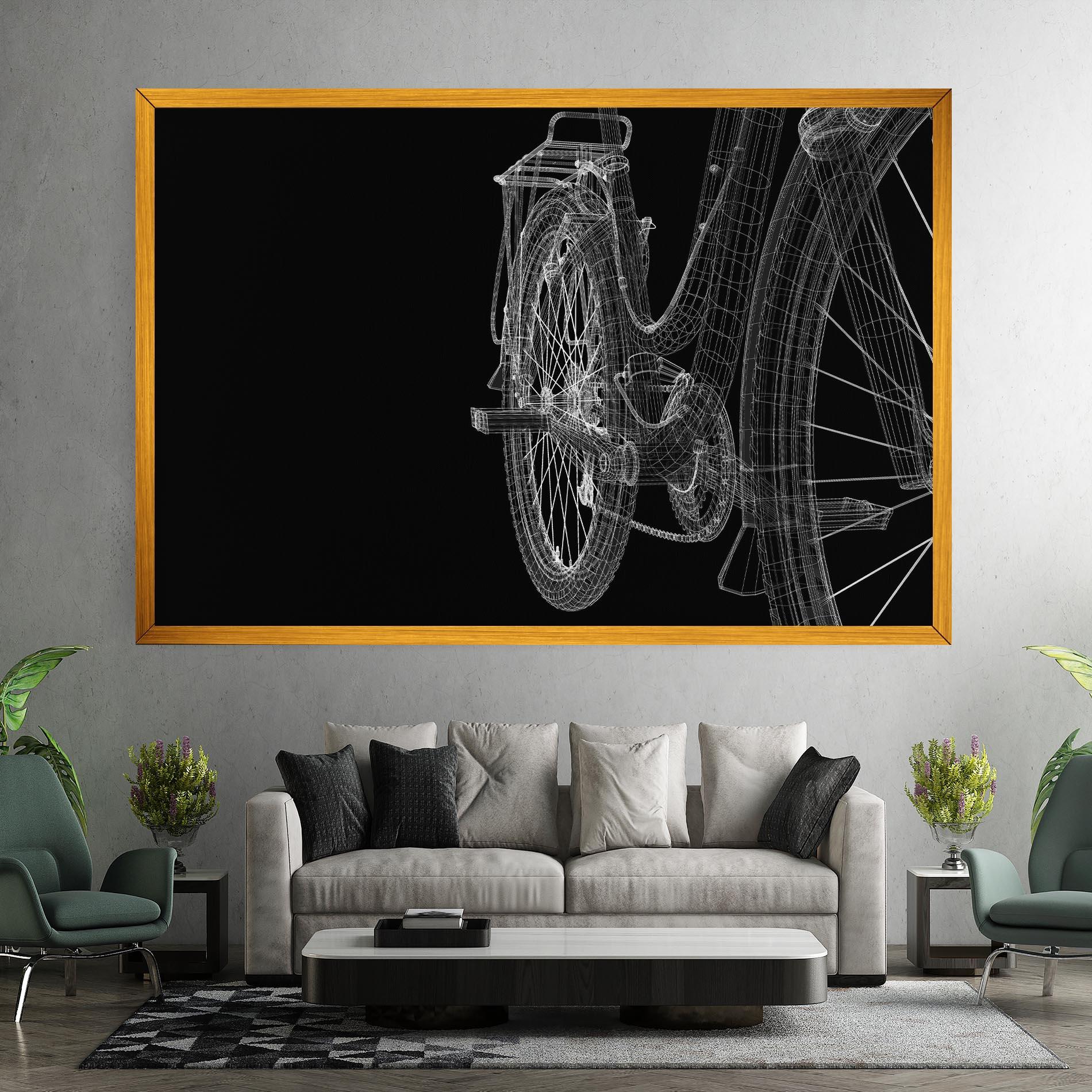 Картина на платно Bike Wire Model 3d mockup 7