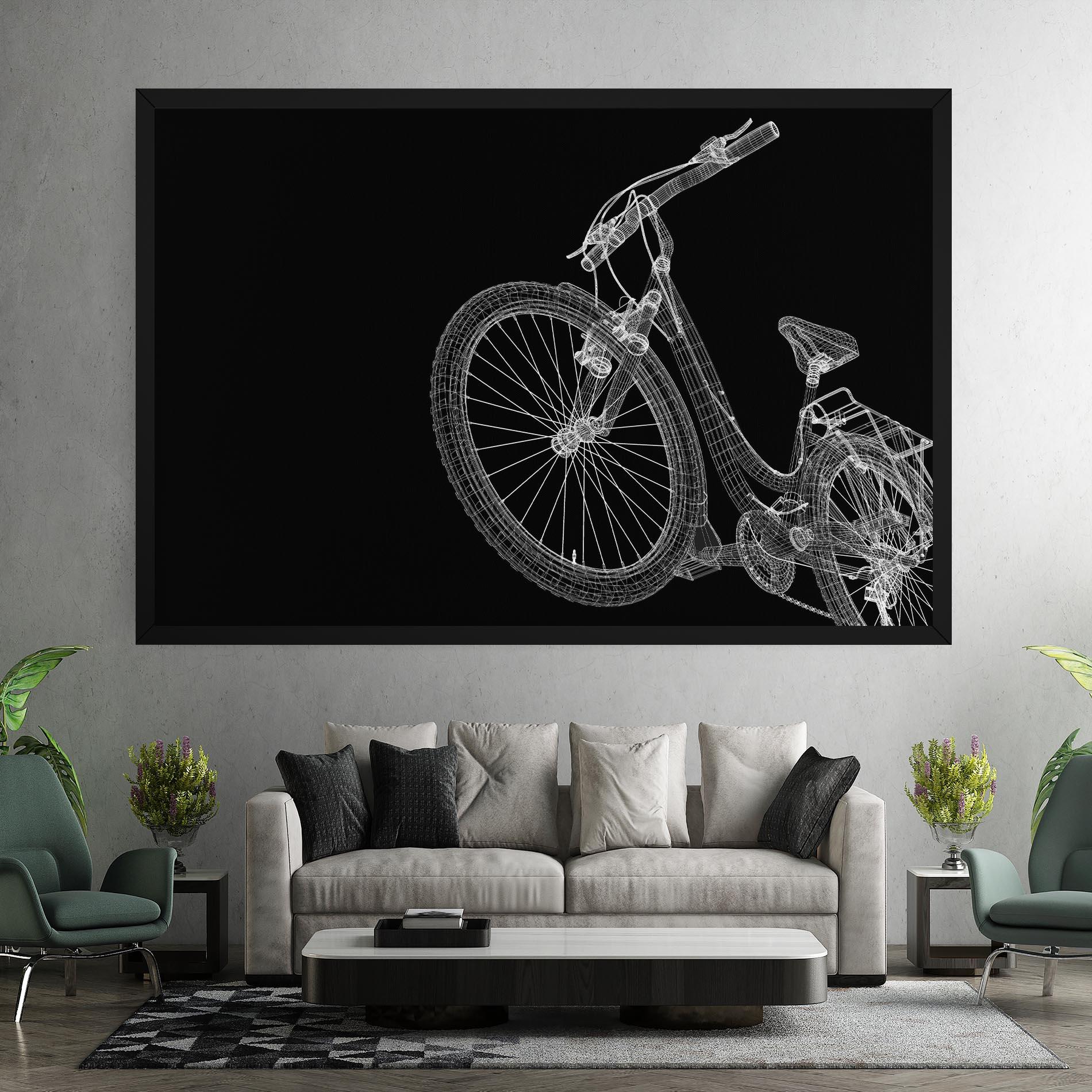 Картина на платно 3d Bike Model On Black mockup 7