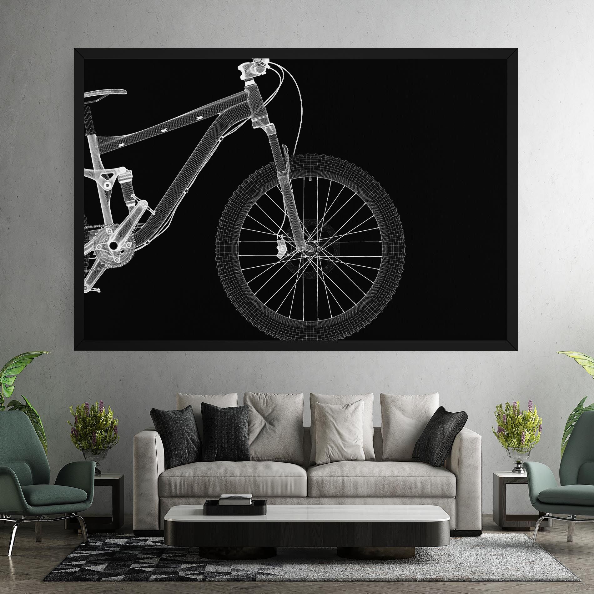 3d White Model Bike mockup 7