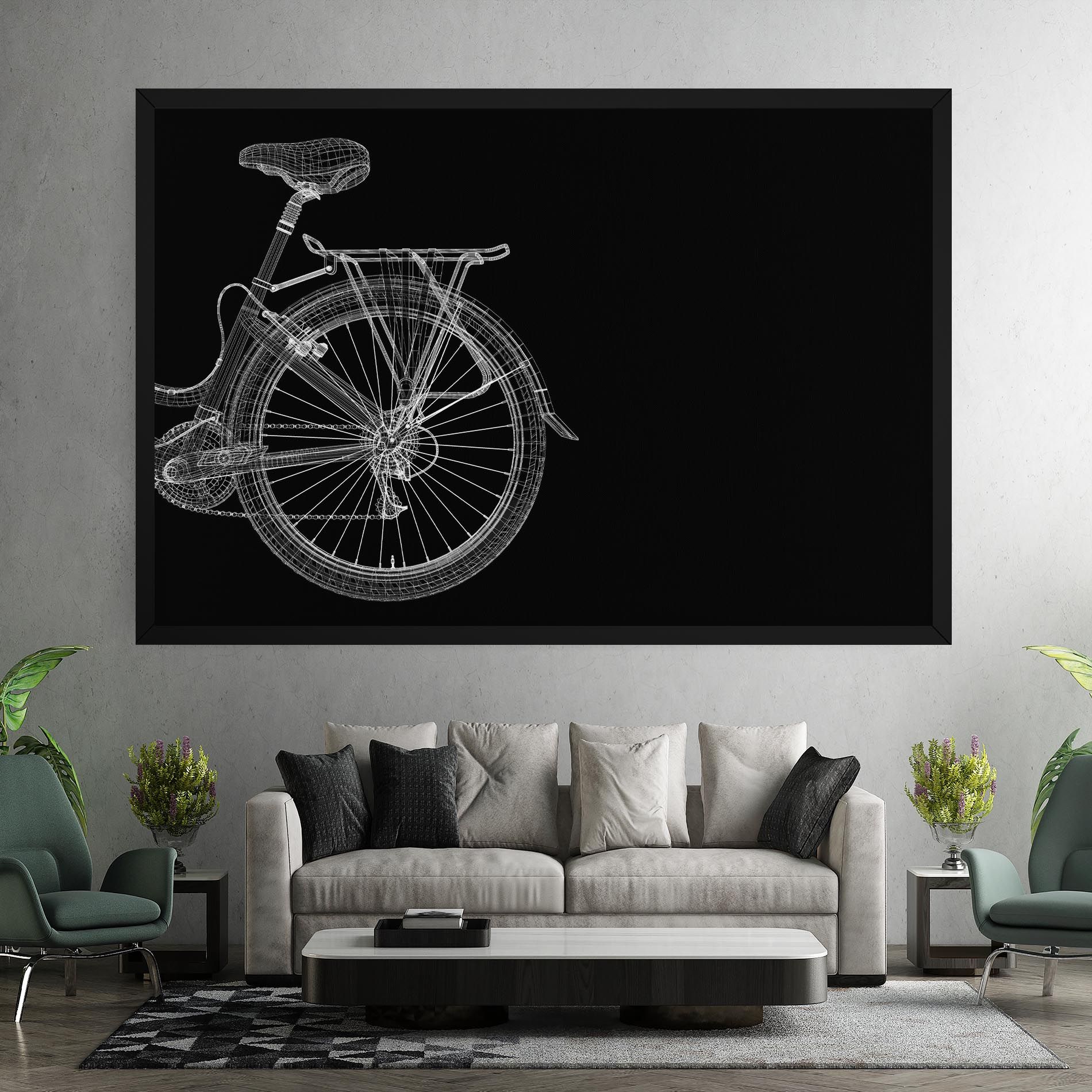 3d Wire Model Bike mockup 7