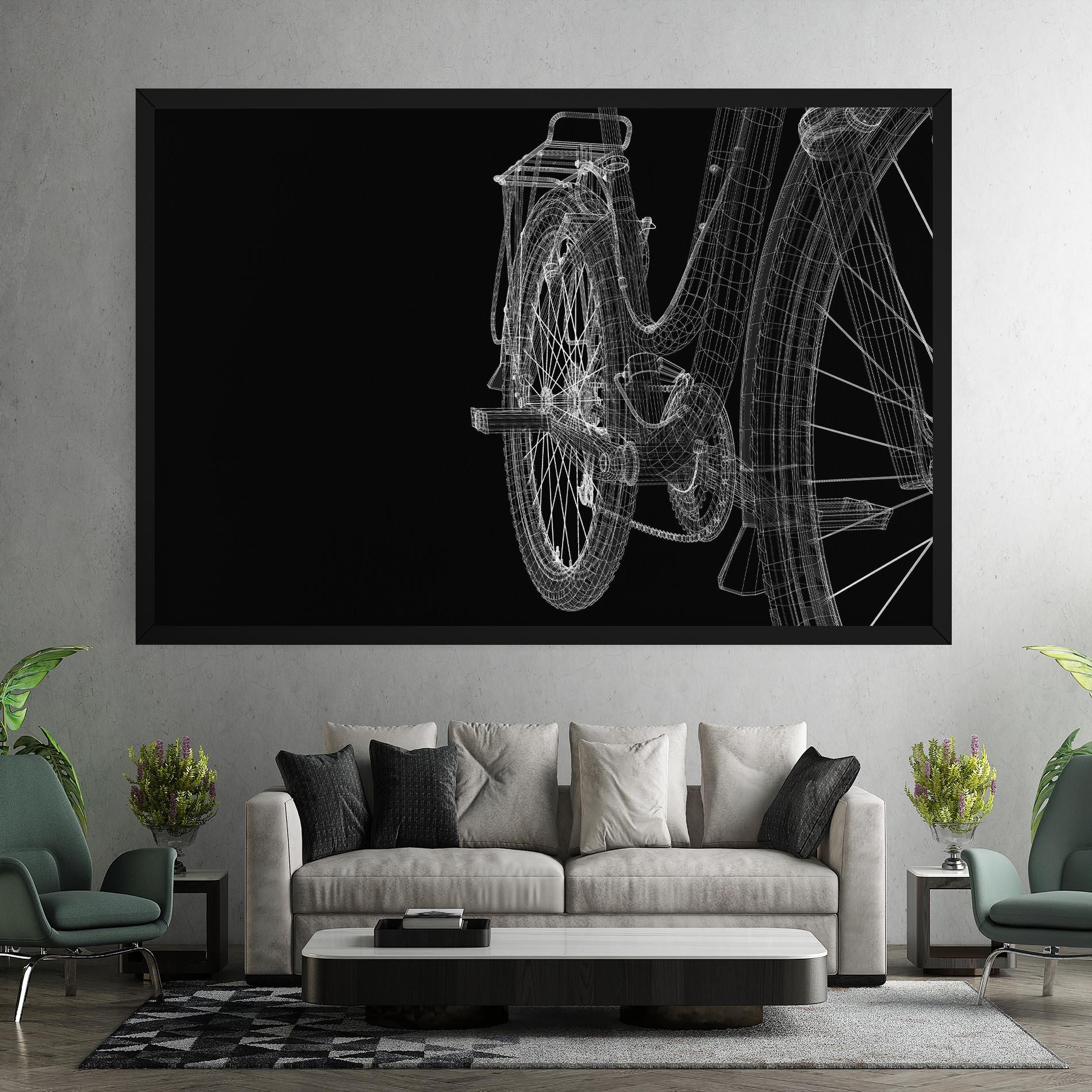 Картина на платно Bike Wire Model 3d mockup 7