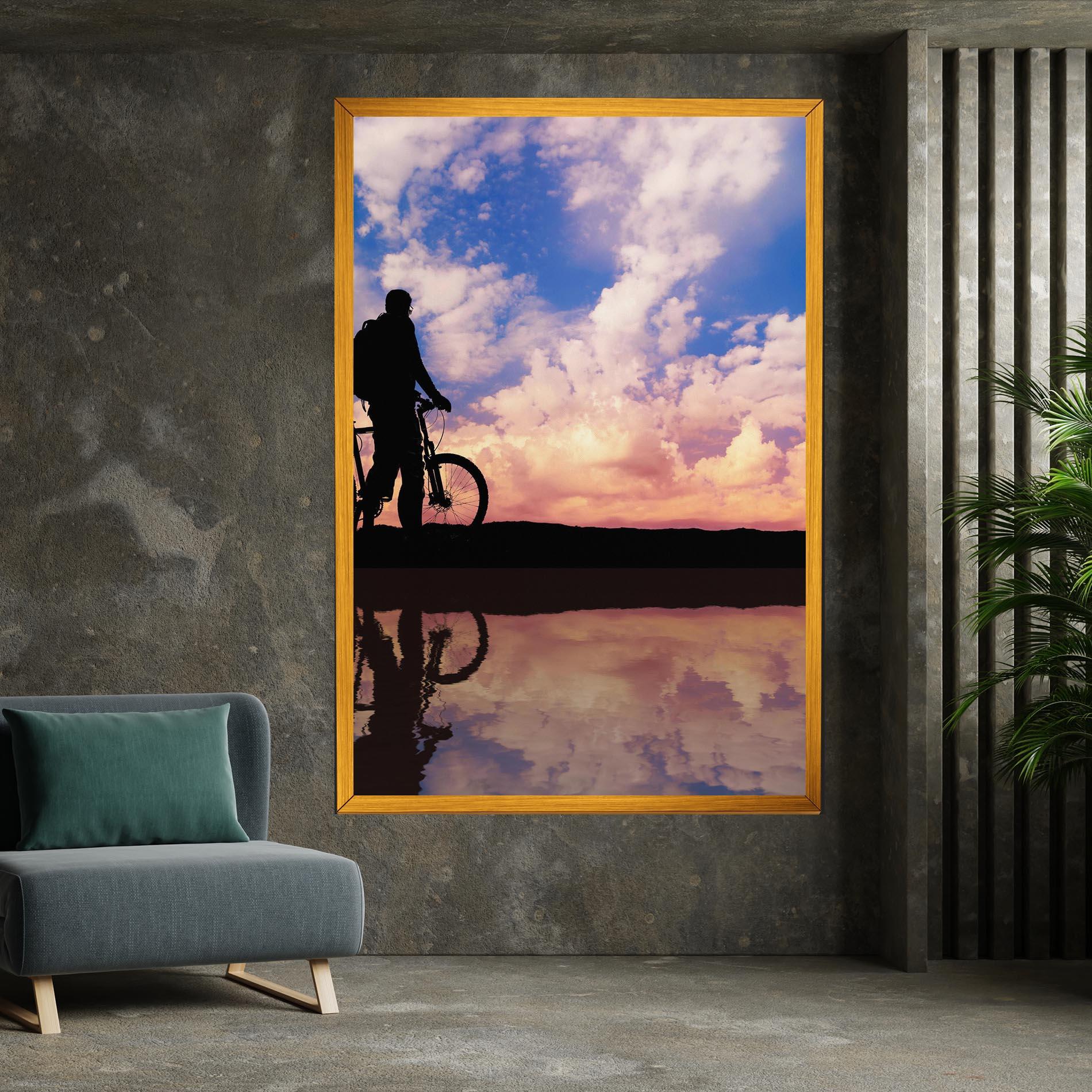 Картина на платно Bike Sunset mockup 7