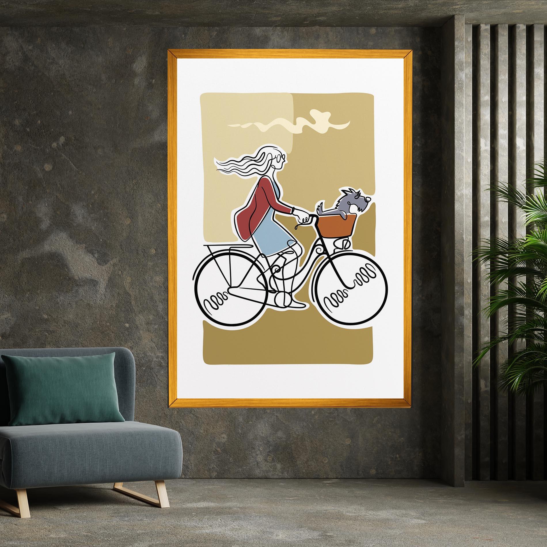 Картина на платно Dog On Bike mockup 7