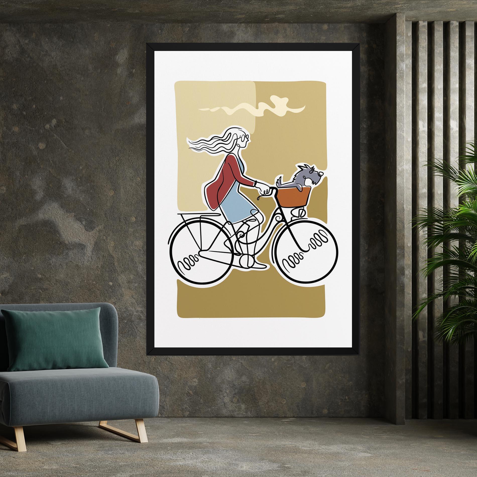 Картина на платно Dog On Bike mockup 7