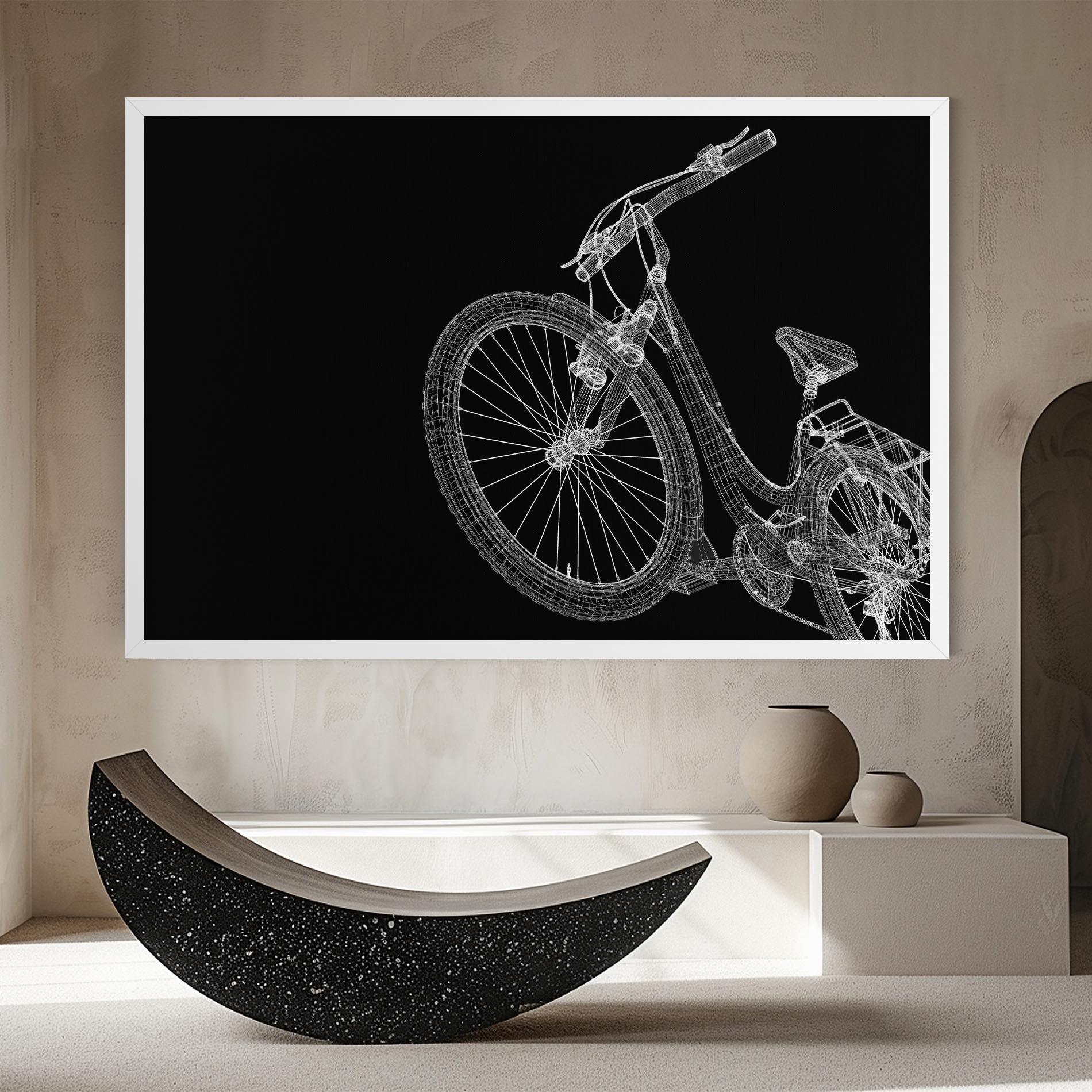 Картина на платно 3d Bike Model On Black mockup 8