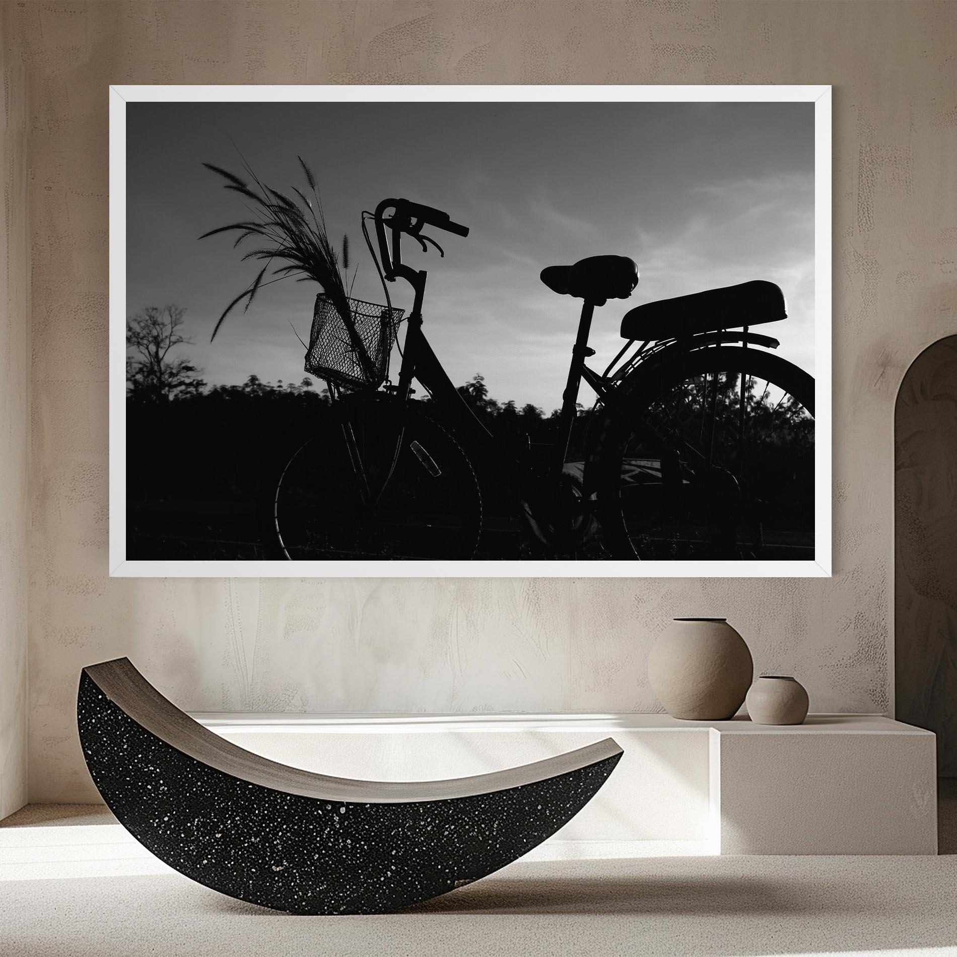 Картина на платно Black Bike Shilouette mockup 8