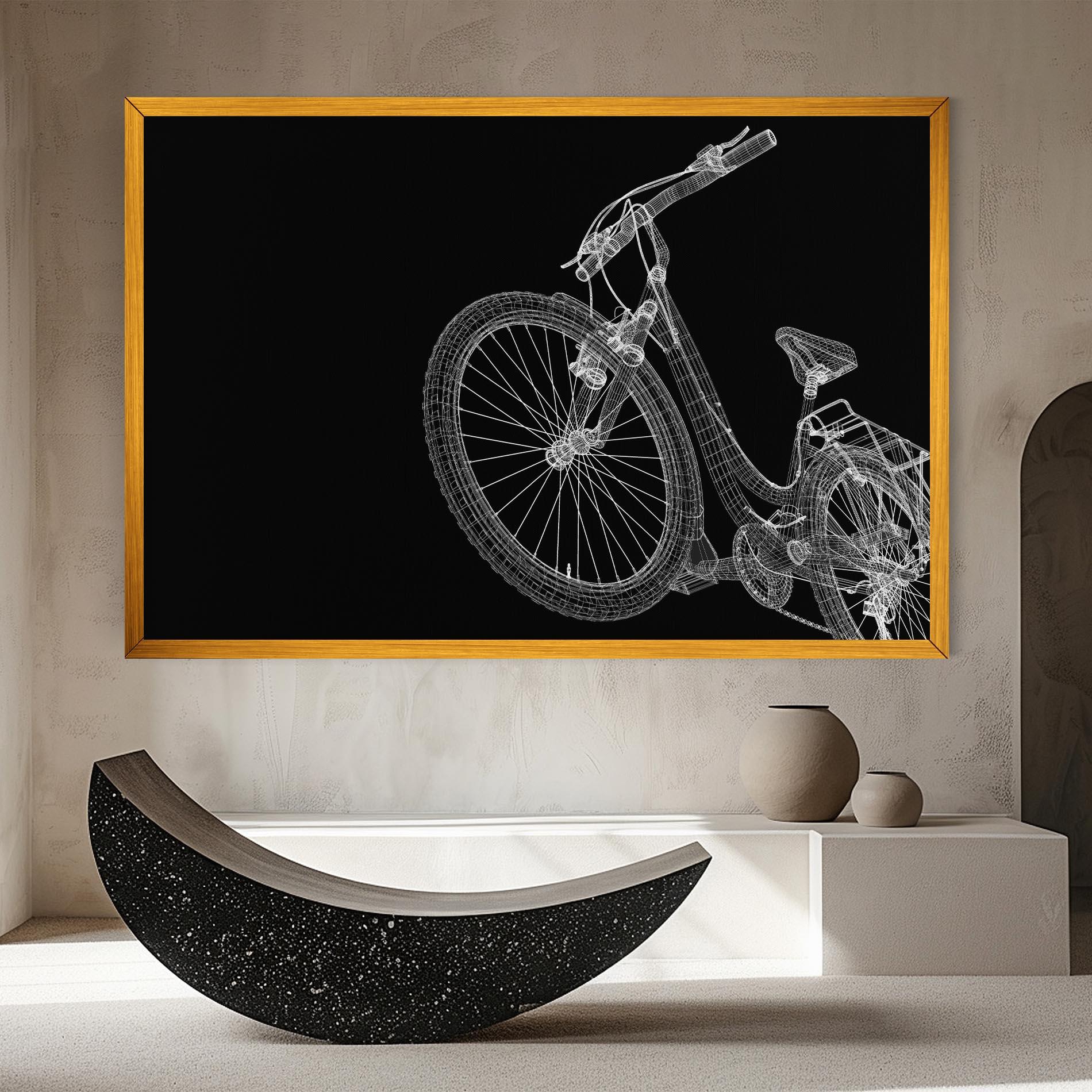 Картина на платно 3d Bike Model On Black mockup 8