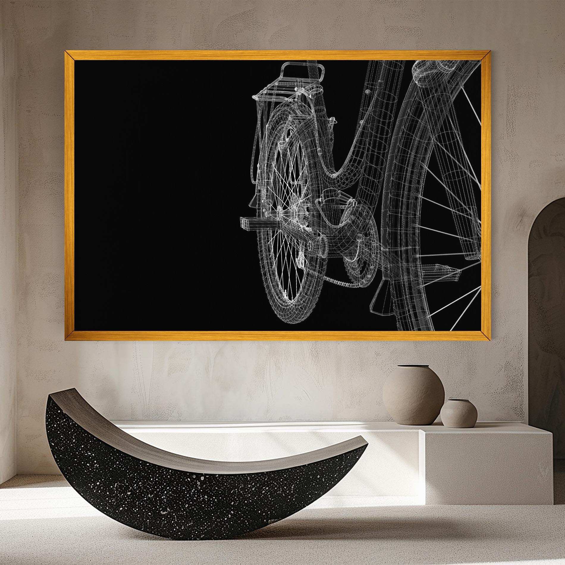 Картина на платно Bike Wire Model 3d mockup 8