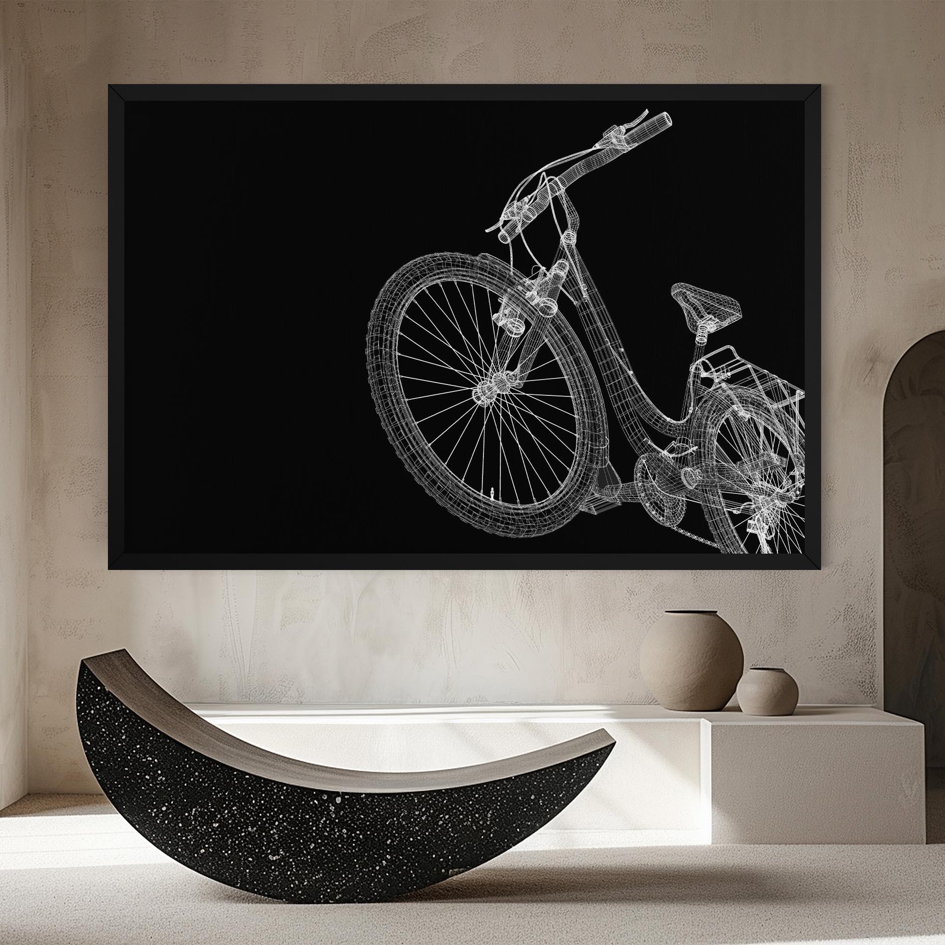 Картина на платно 3d Bike Model On Black mockup 8