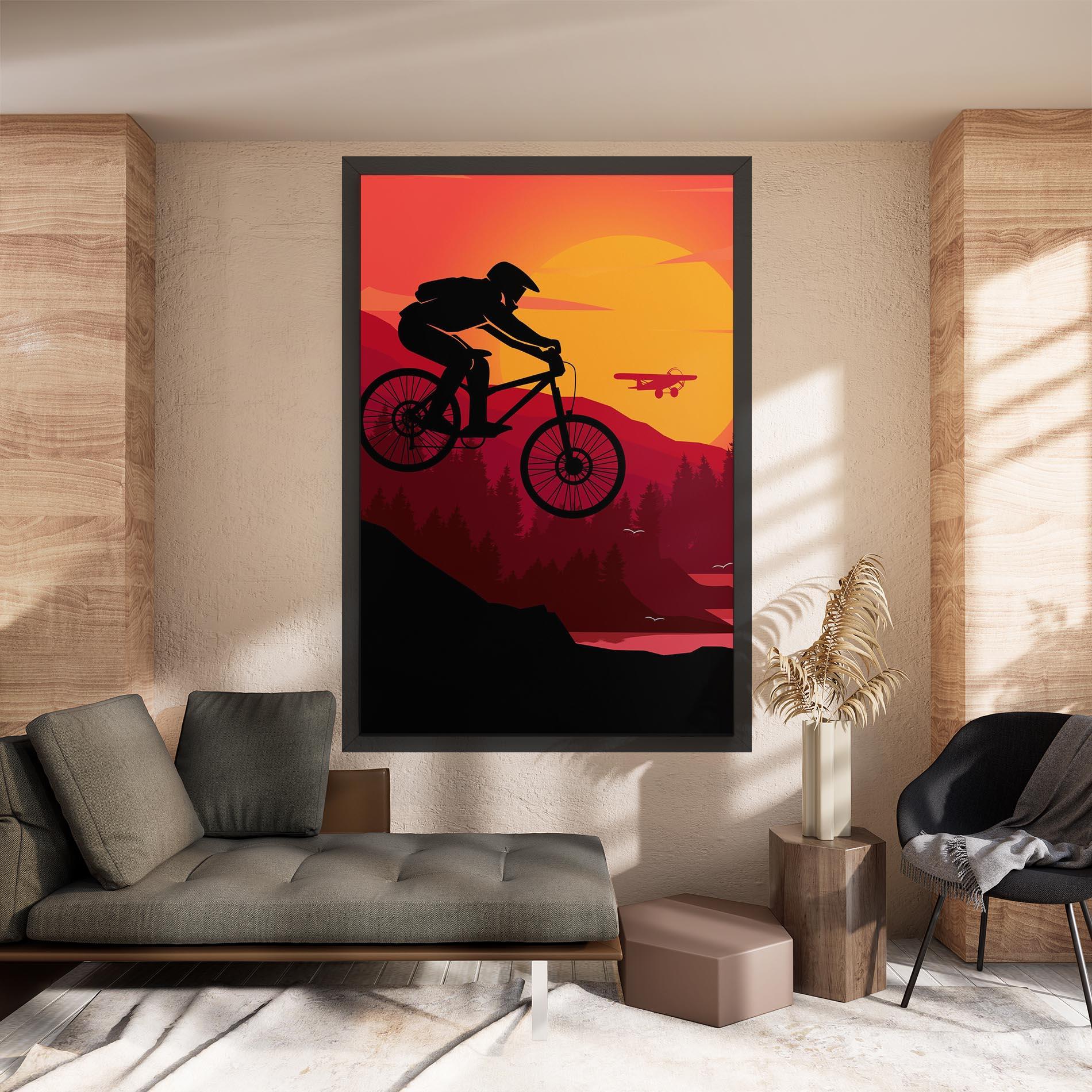 Картина на платно Mountain Bike Sunset mockup 8