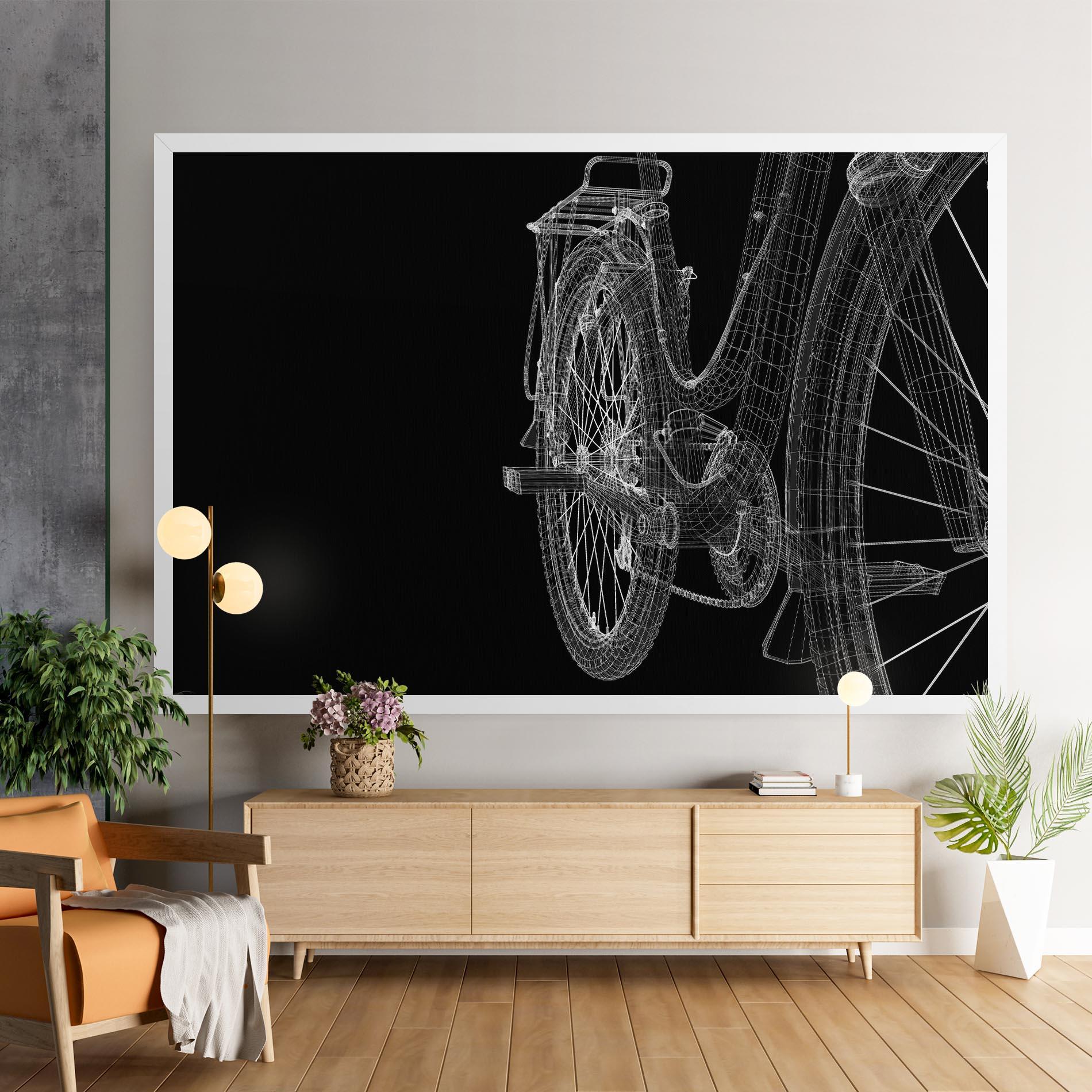 Картина на платно Bike Wire Model 3d mockup 9