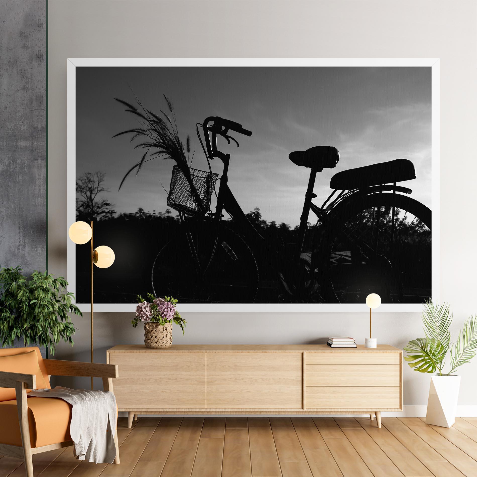 Картина на платно Black Bike Shilouette mockup 9