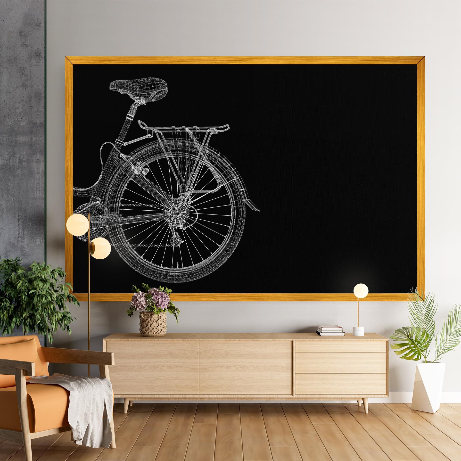 3d Wire Model Bike mockup 9