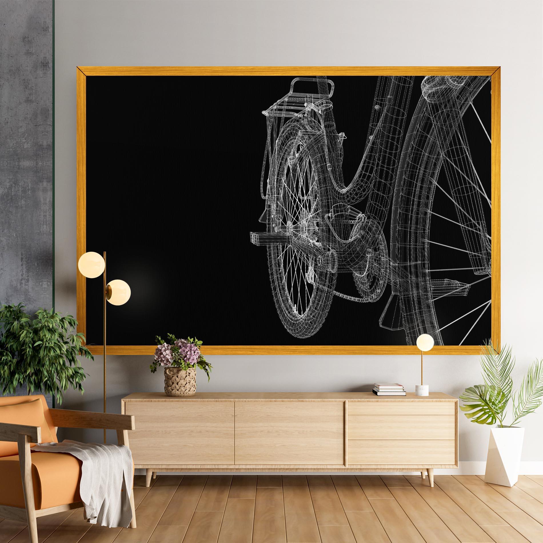 Картина на платно Bike Wire Model 3d mockup 9