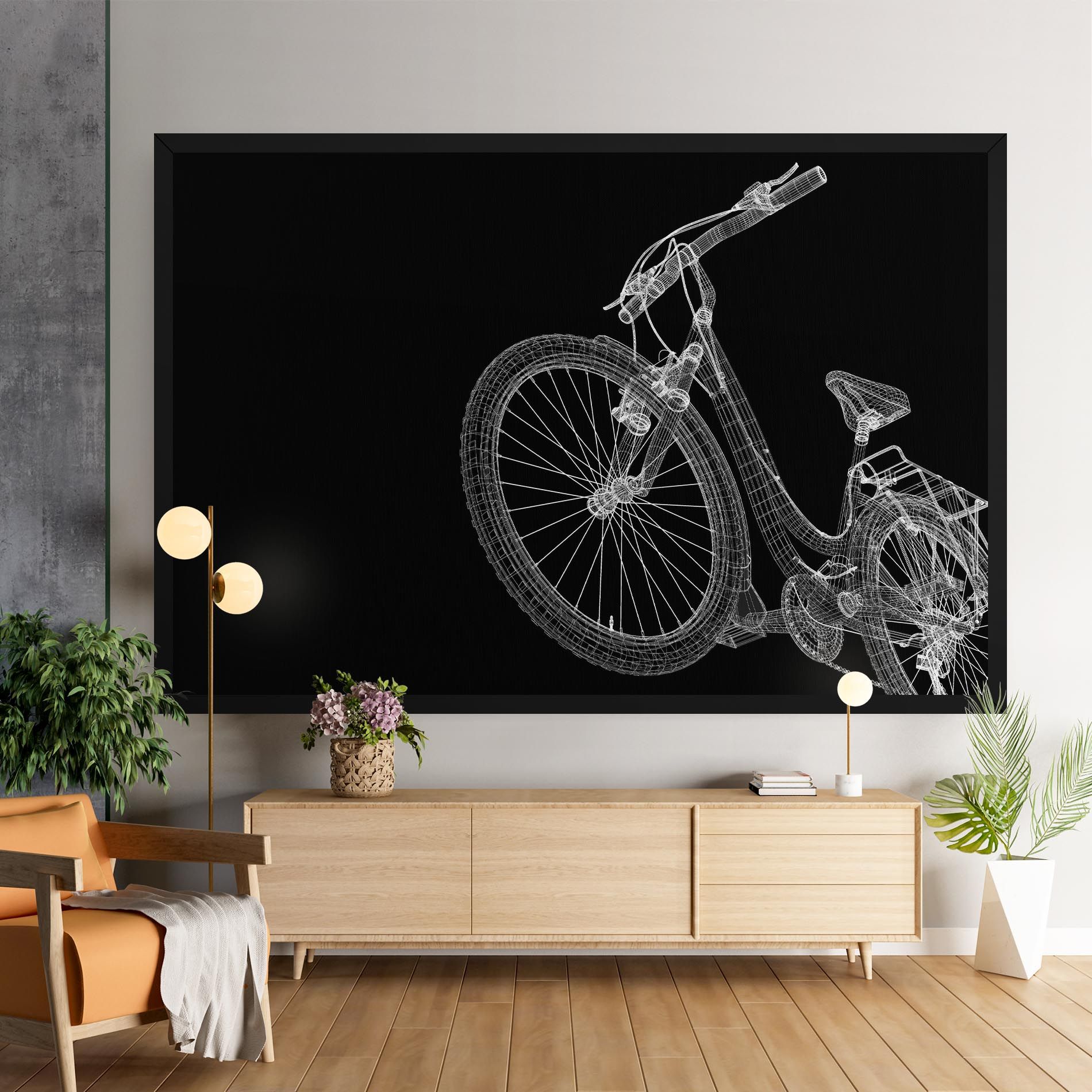3d Bike Model On Black mockup 9