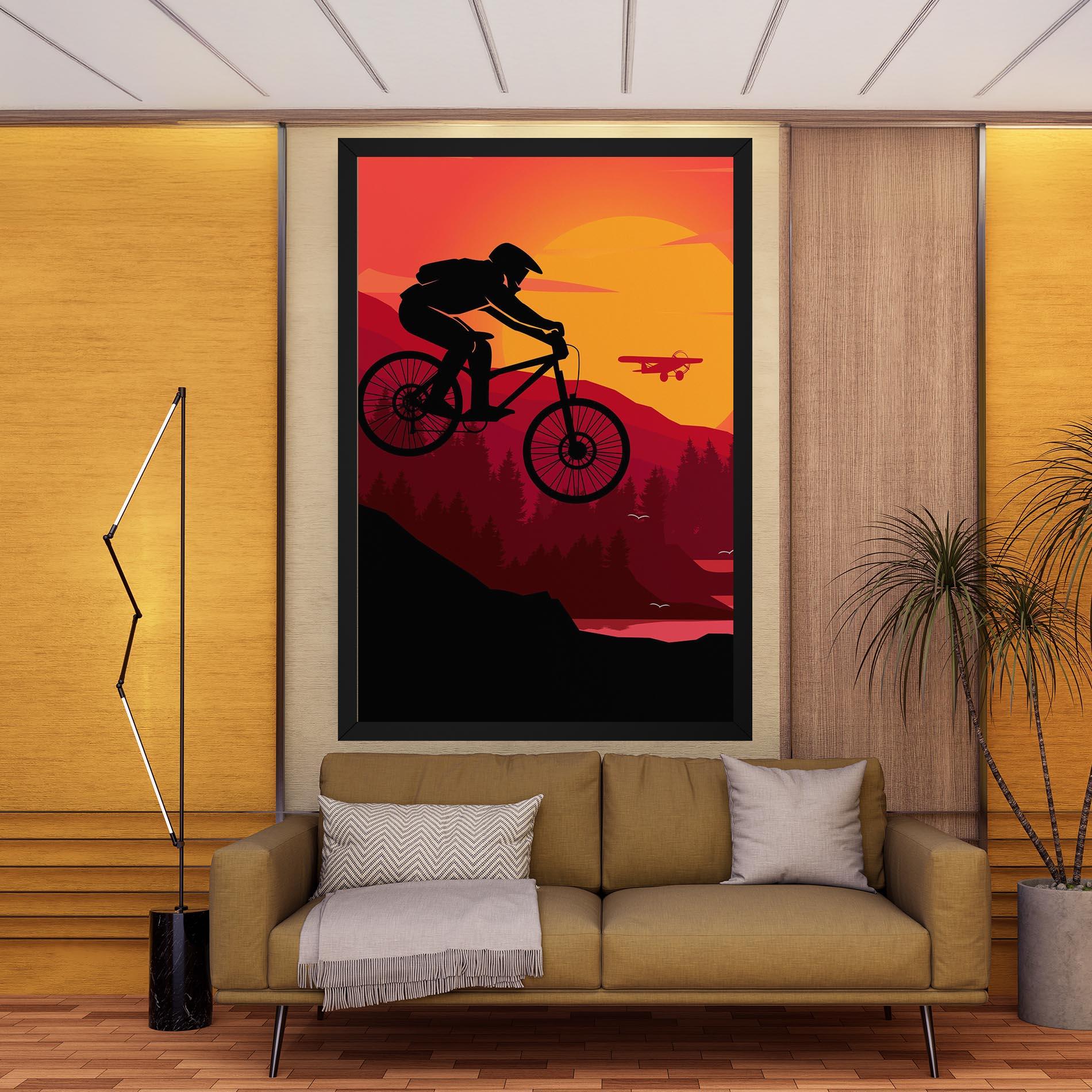 Картина на платно Mountain Bike Sunset mockup 9
