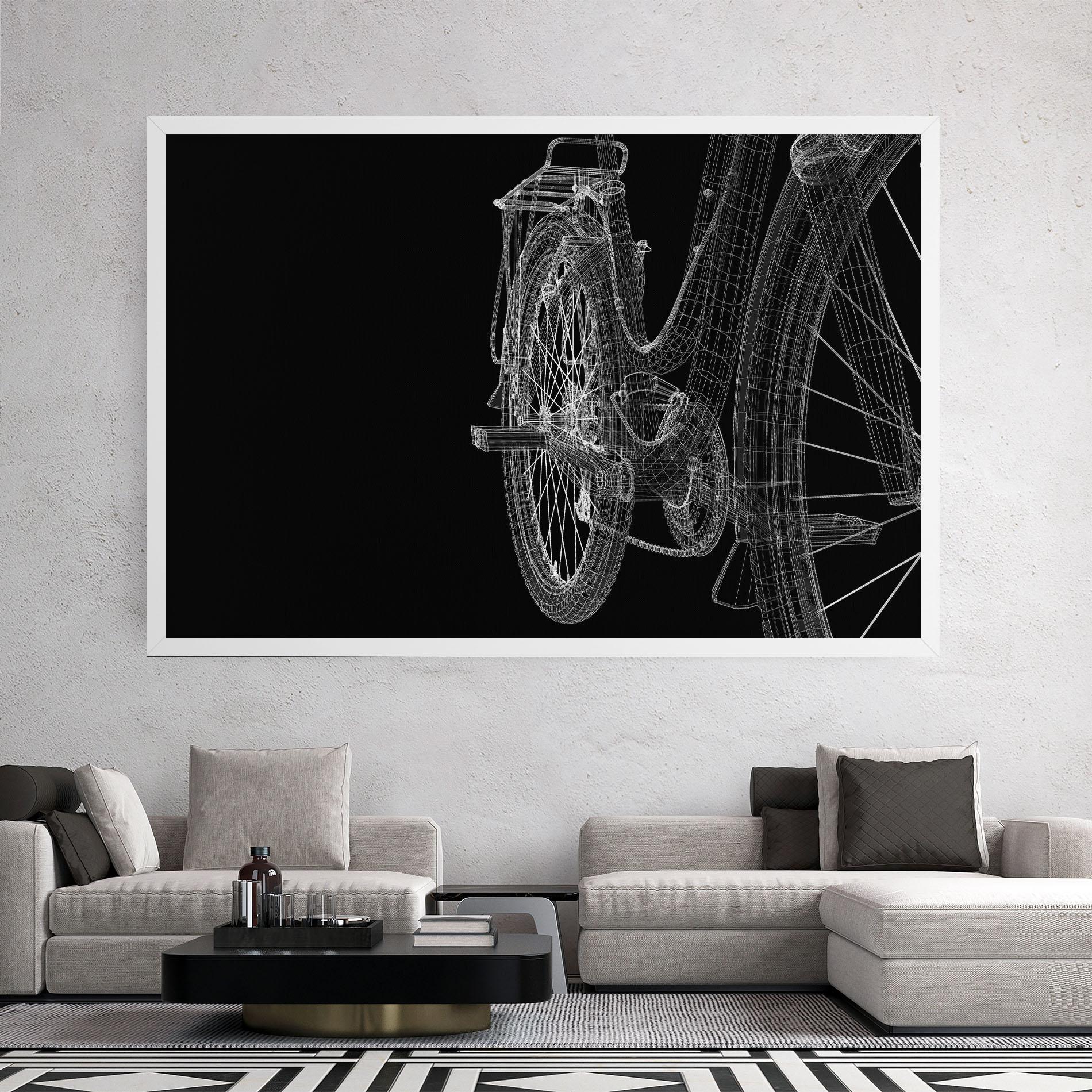 Картина на платно Bike Wire Model 3d mockup 2
