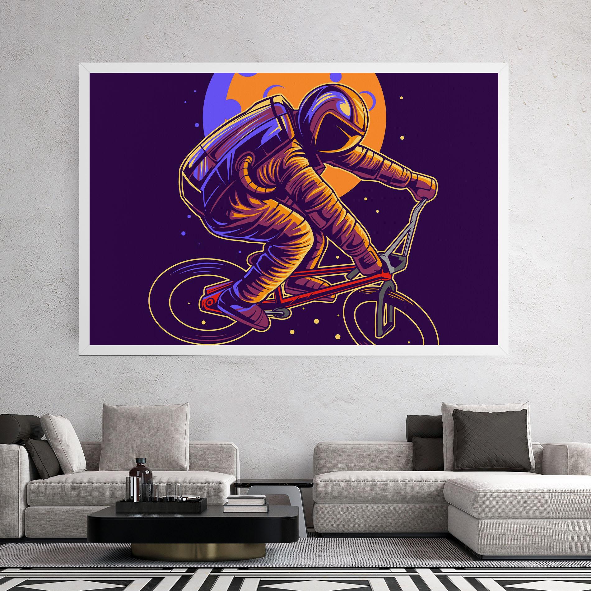 Картина на платно Moon Bike mockup 2