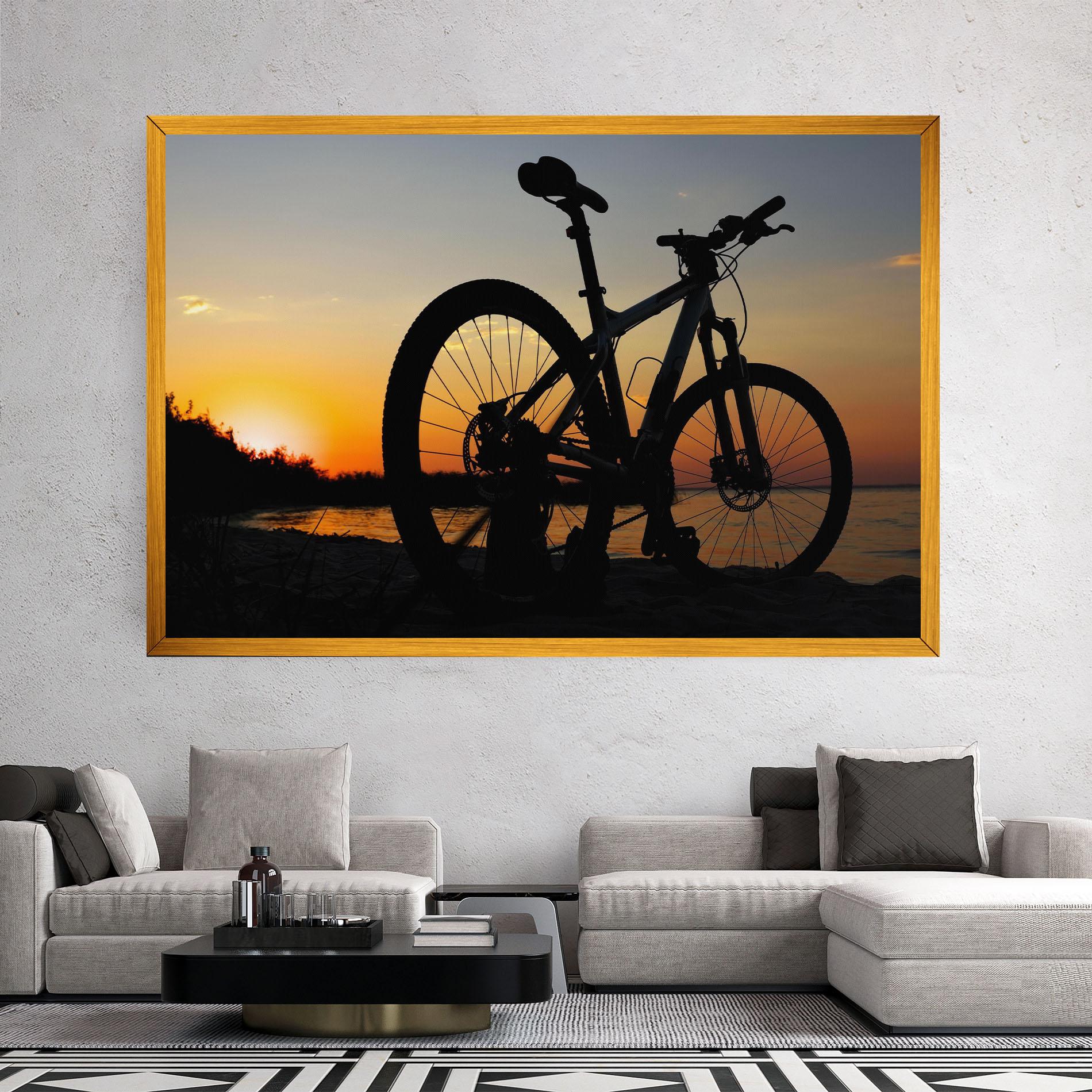 Картина на платно Beach Bike Silhouette mockup 2