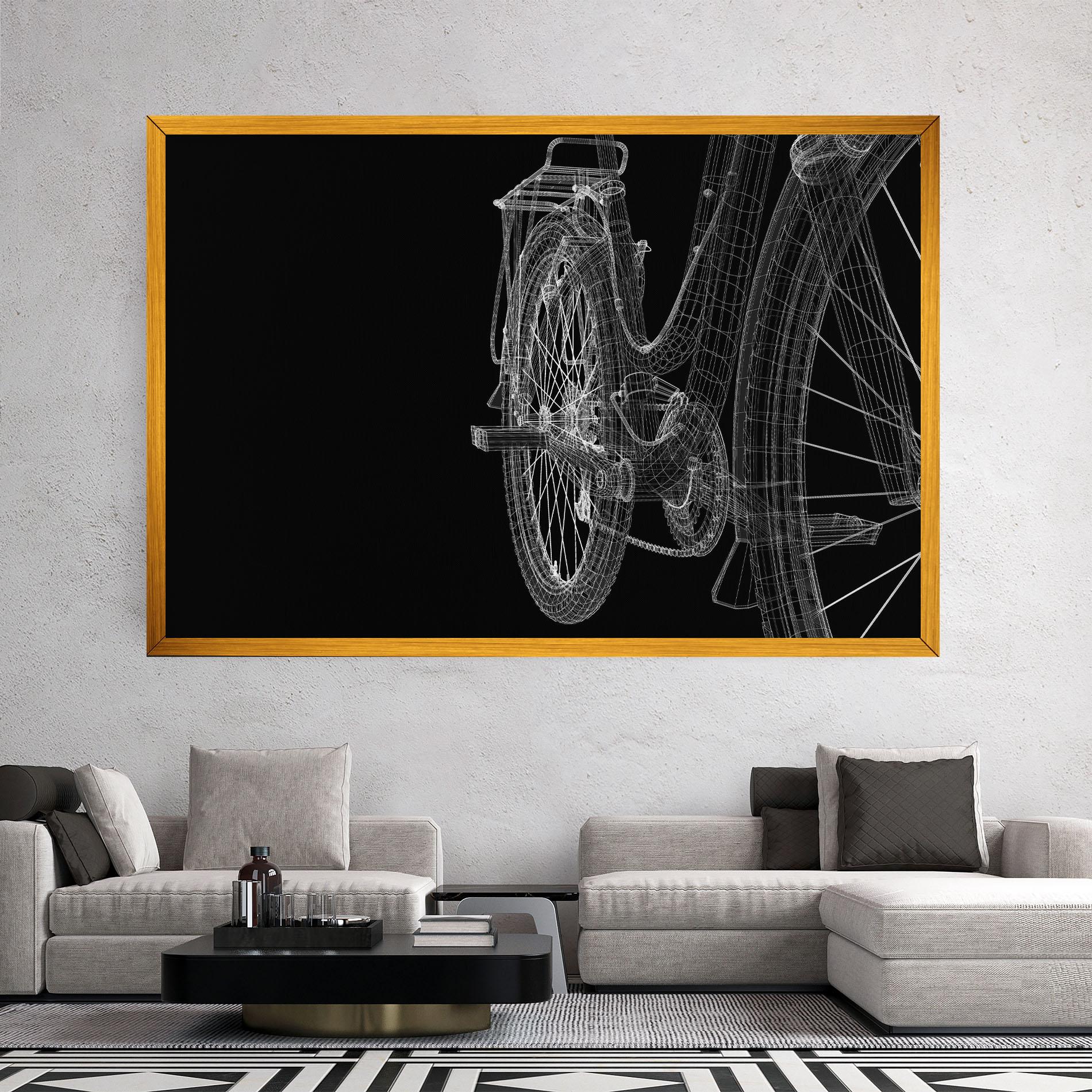 Картина на платно Bike Wire Model 3d mockup 2