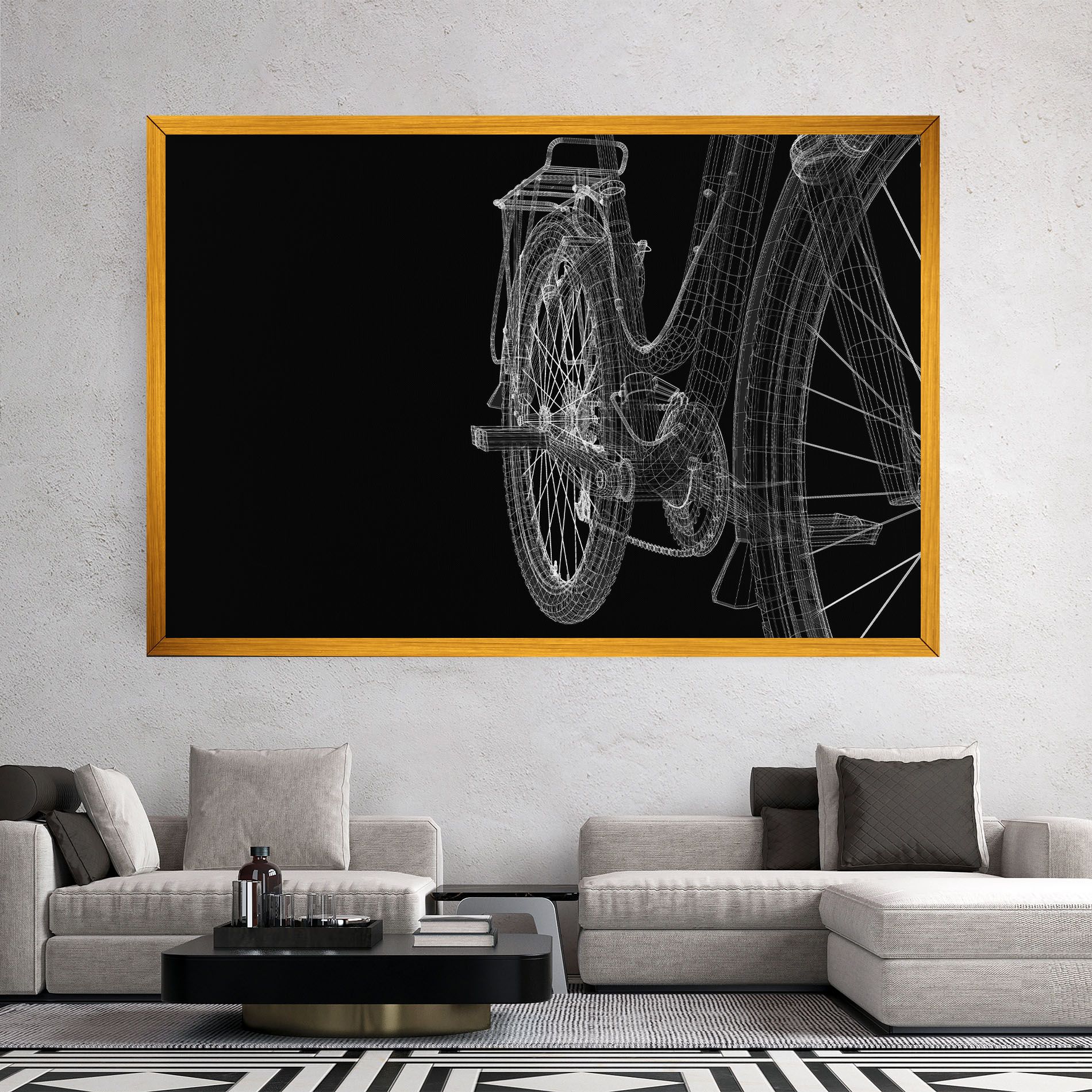 Bike Wire Model 3d mockup 2