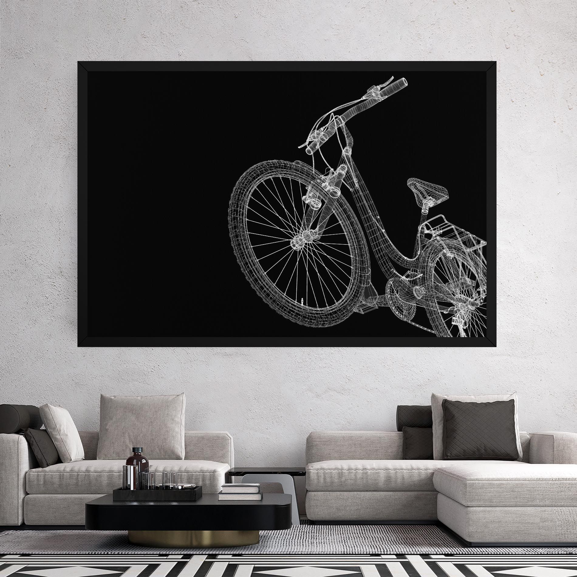 3d Bike Model On Black mockup 2
