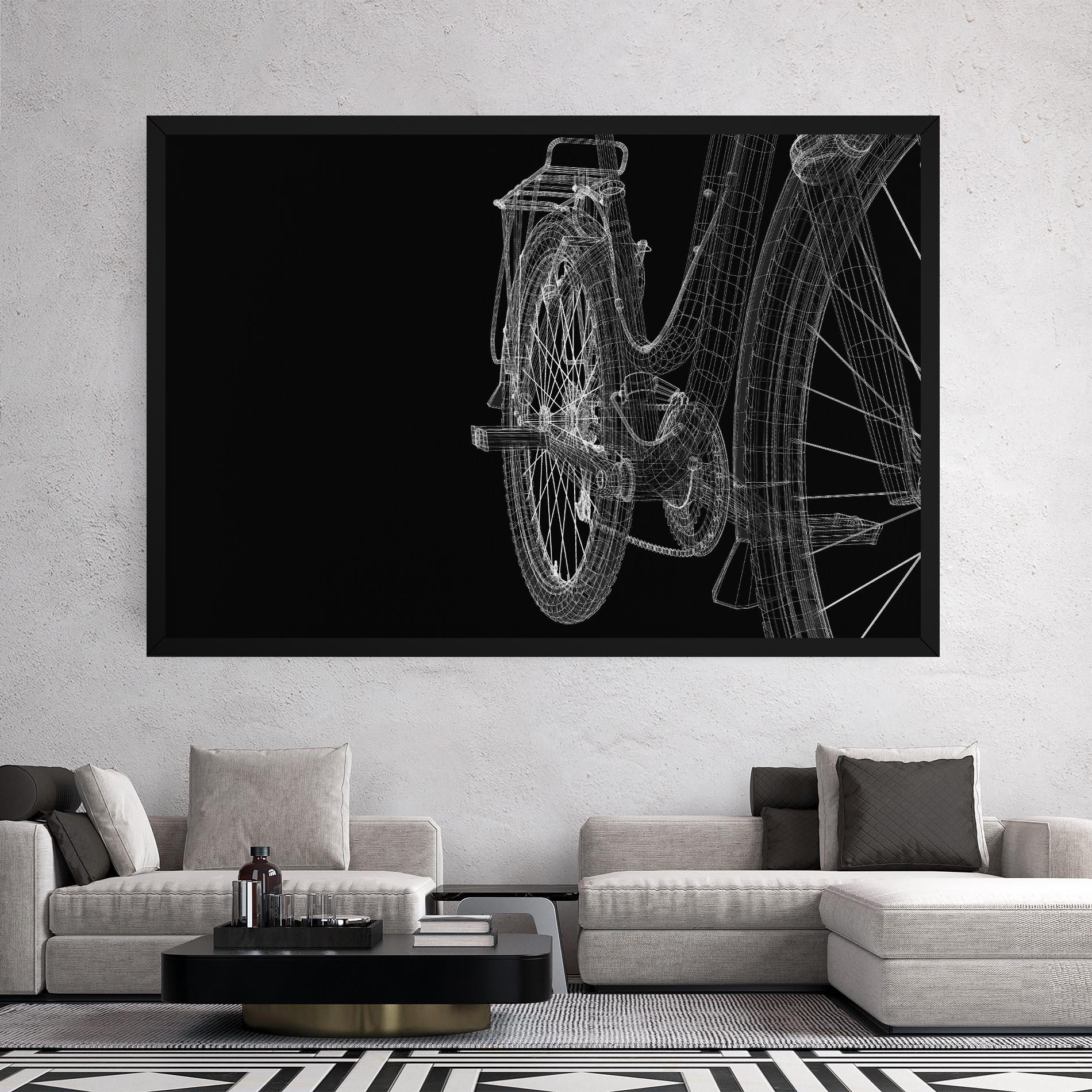 Картина на платно Bike Wire Model 3d mockup 2