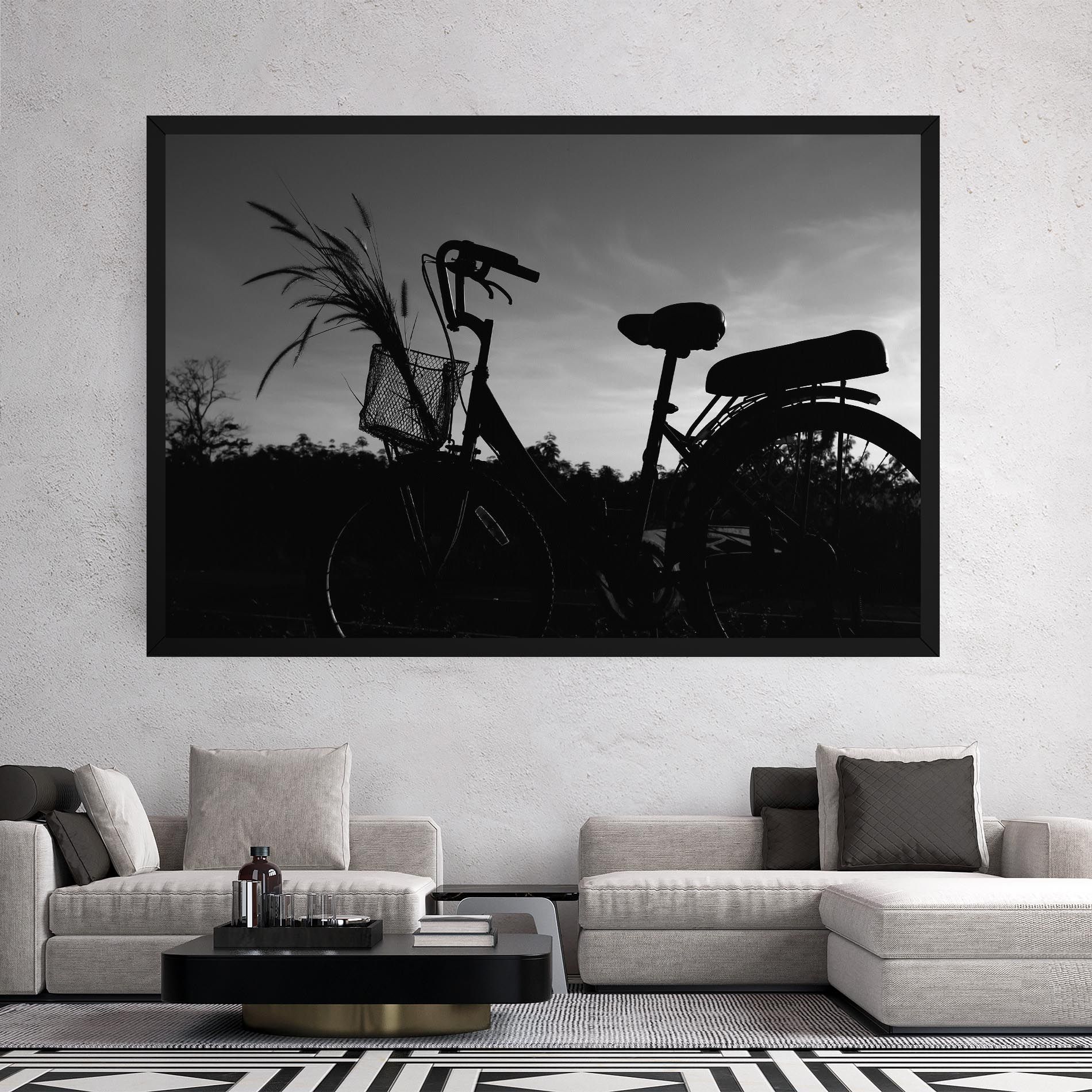 Black Bike Shilouette mockup 2