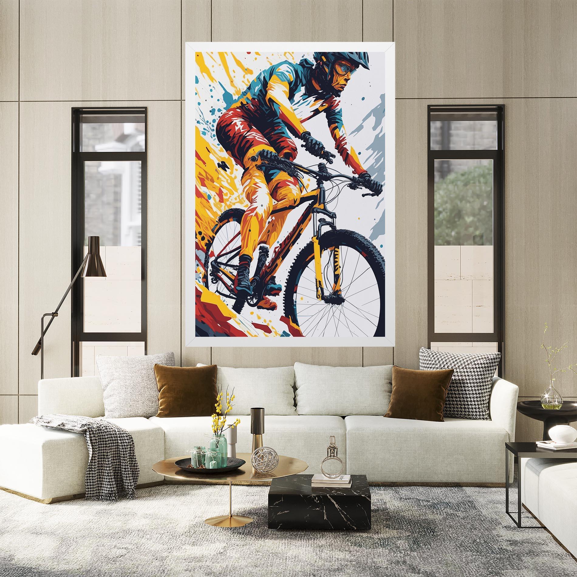 Картина на платно Yellow Bike Art mockup 2