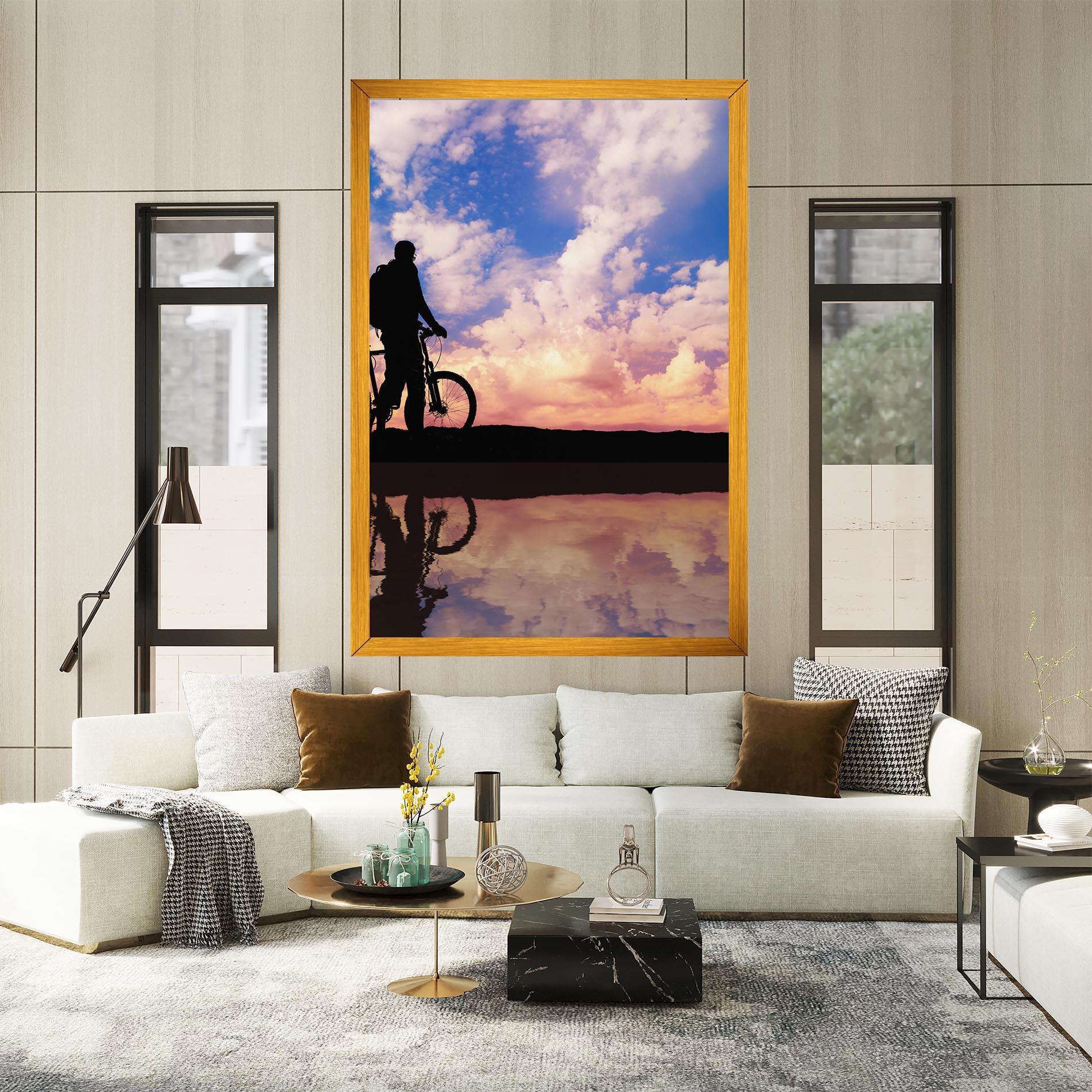 Картина на платно Bike Sunset mockup 2