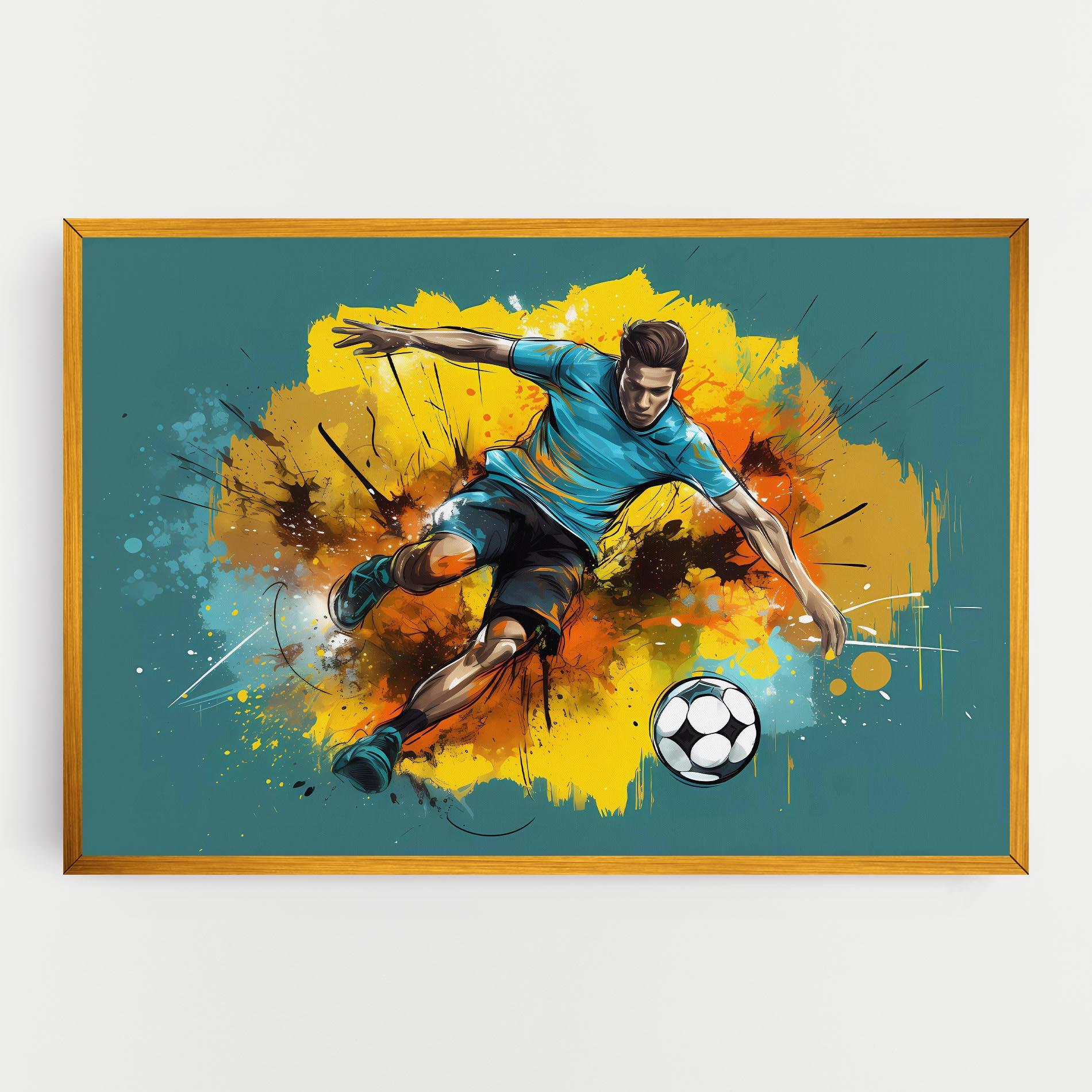 Картина на платно Football Player Painting mockup 0