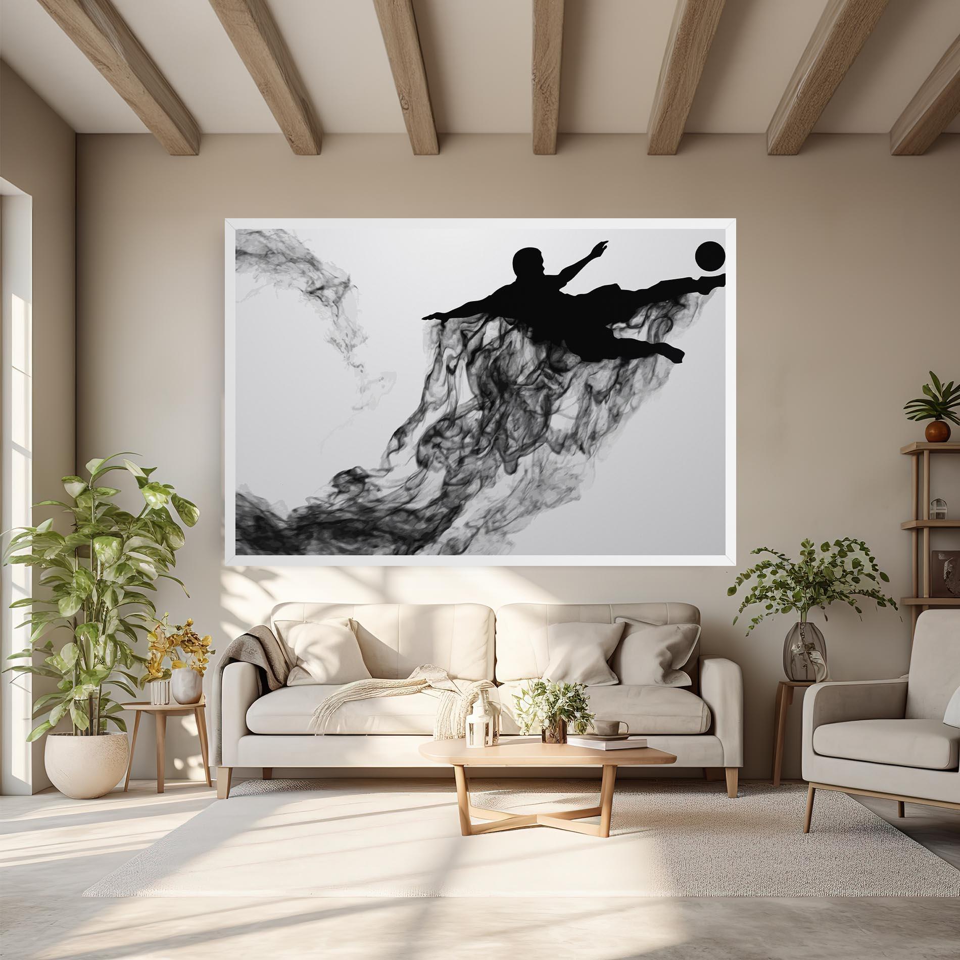 Картина на платно Black Smoke Football mockup 6