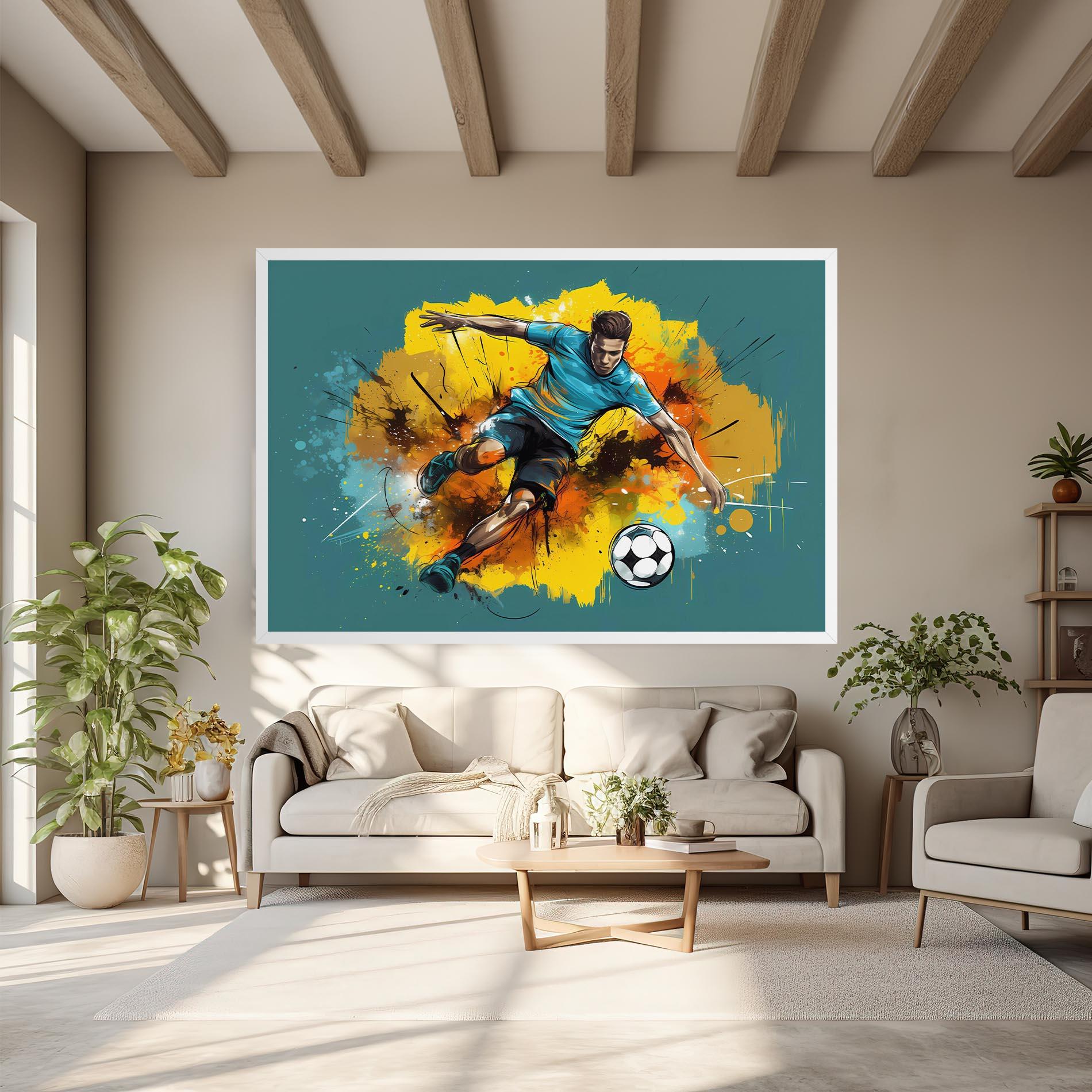 Картина на платно Football Player Painting mockup 6