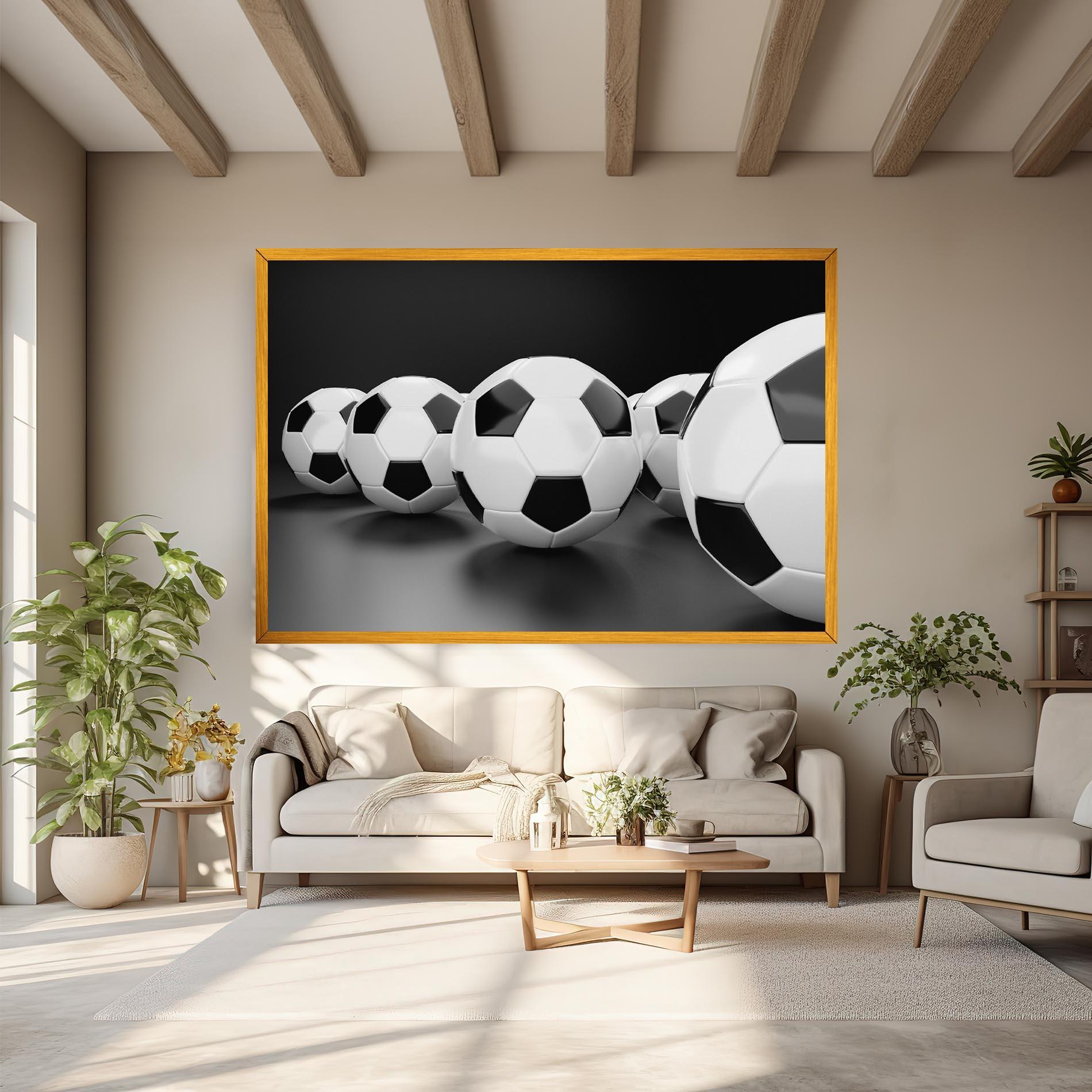 Картина на платно Black White Football mockup 6