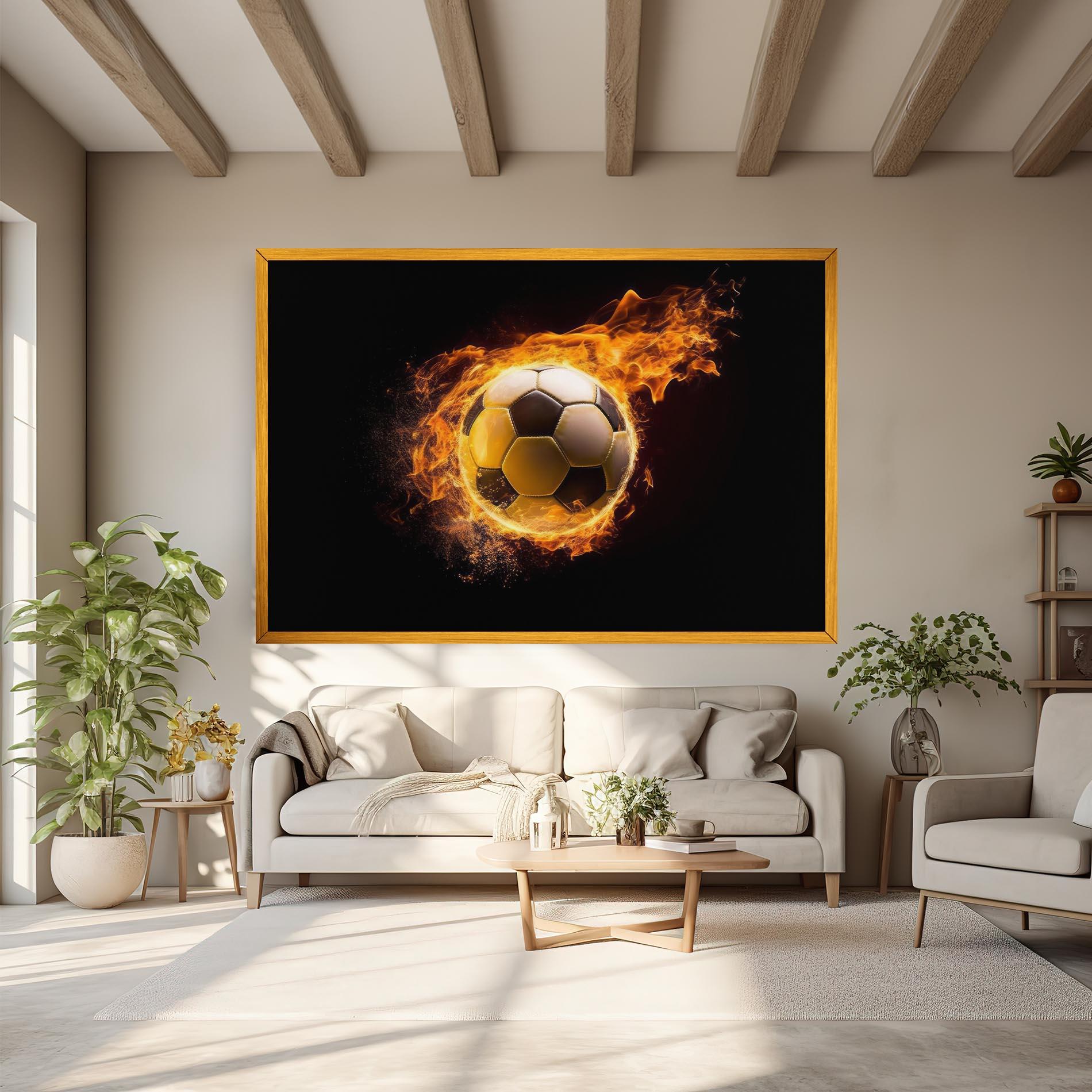 Картина на платно Fire Football mockup 6