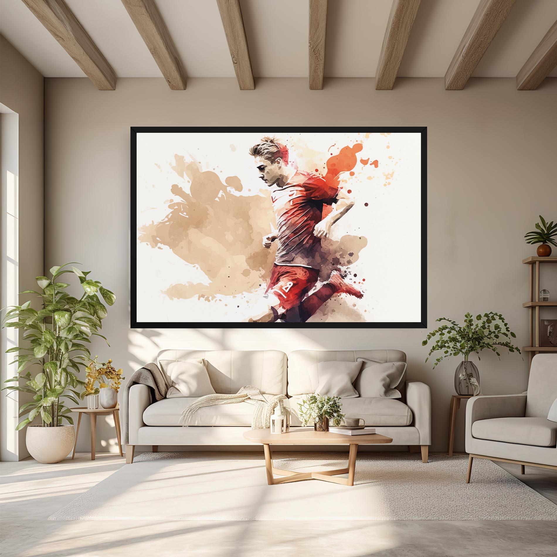 Картина на платно Football Red Cream mockup 6