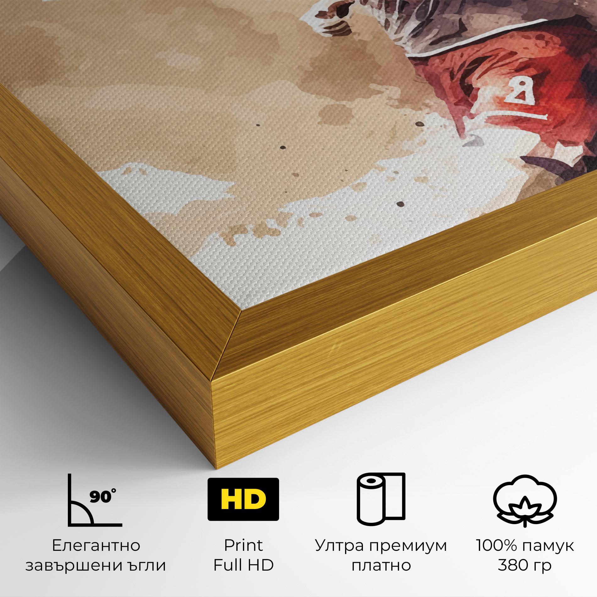 Картина на платно Football Red Cream mockup 4