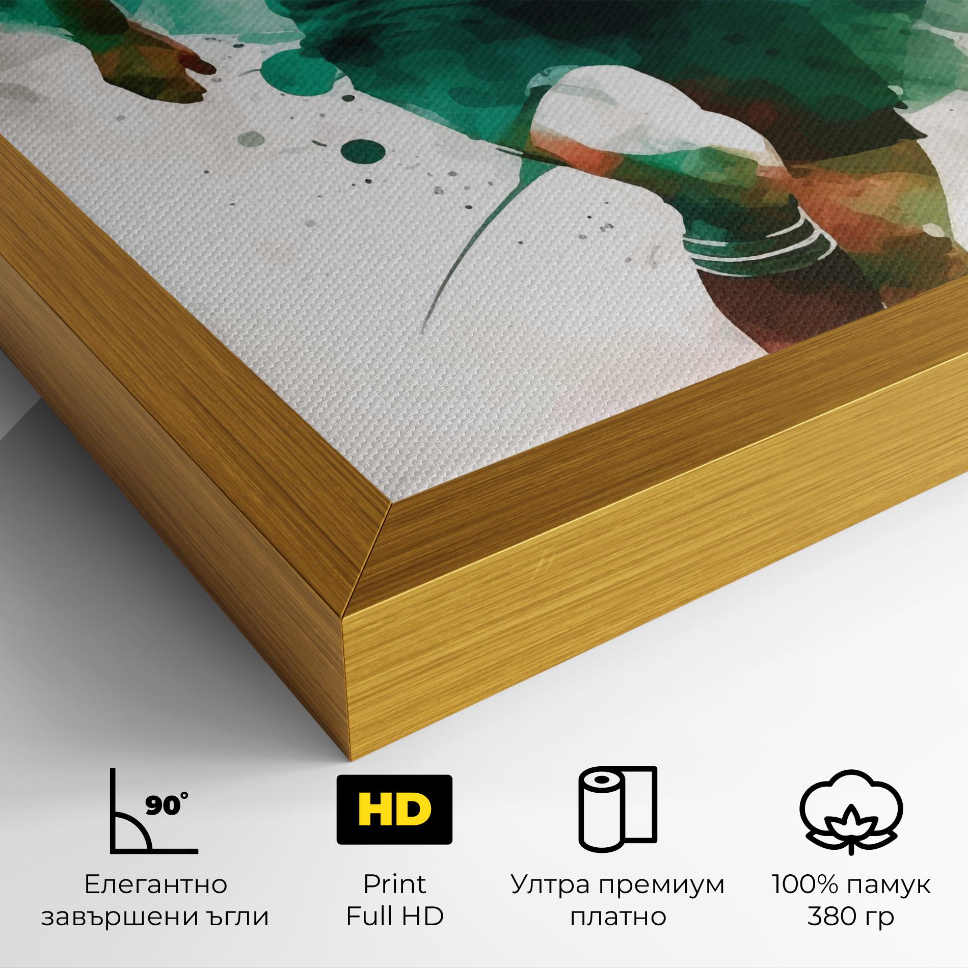 Картина на платно Green Football mockup 4