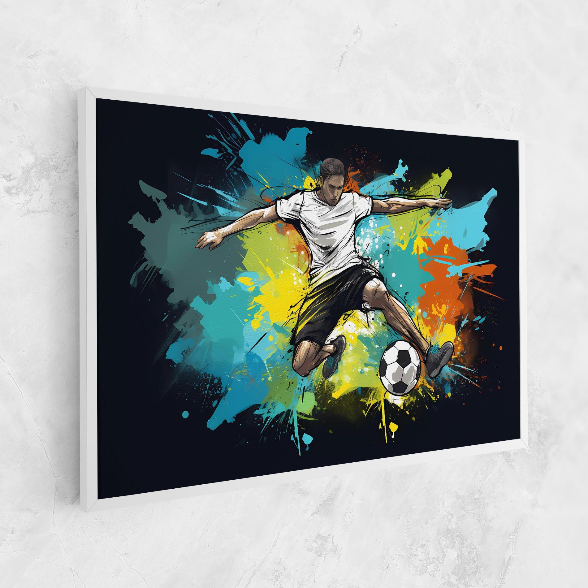 Картина на платно Green Paint Football Player mockup 1
