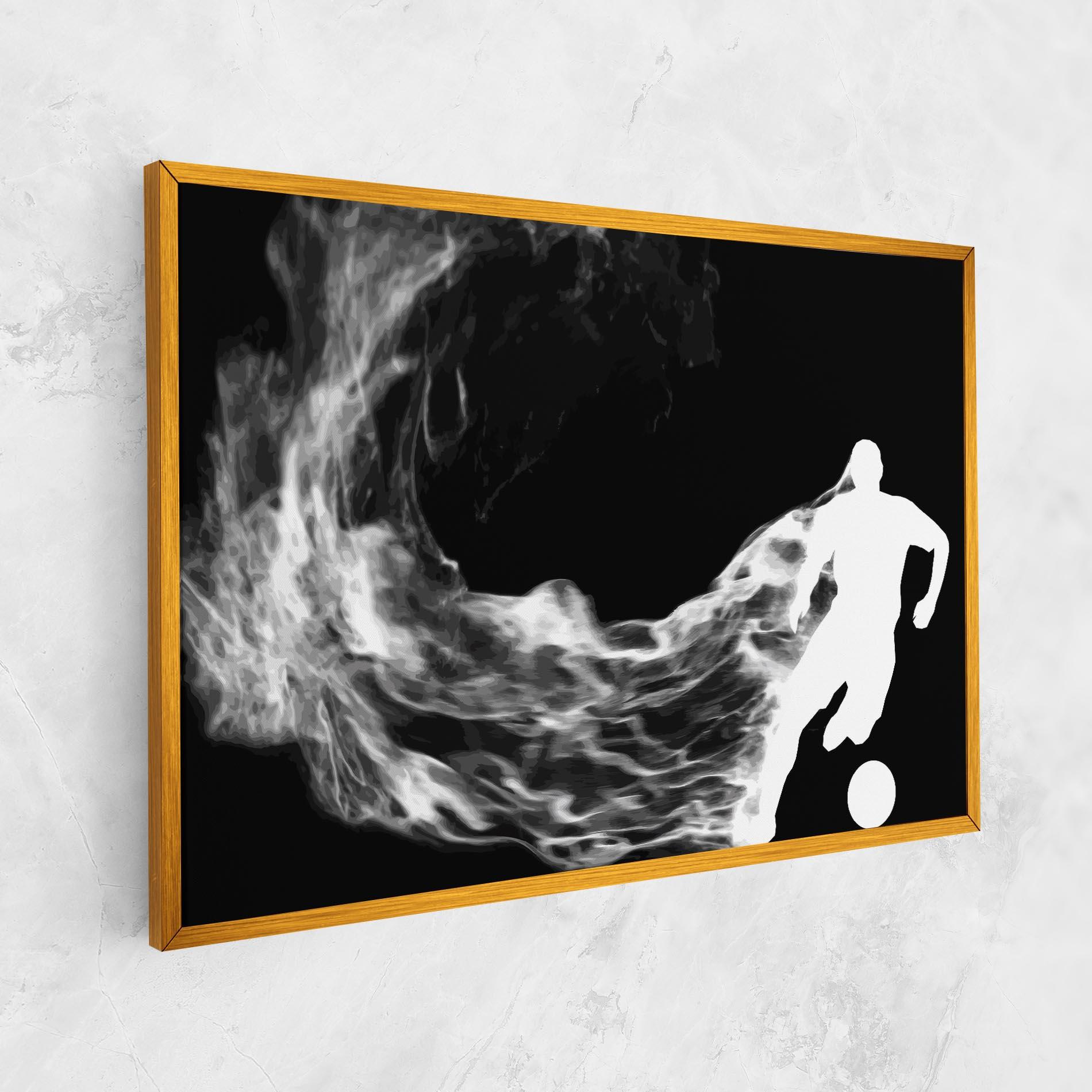 Картина на платно Football White Smoke mockup 1