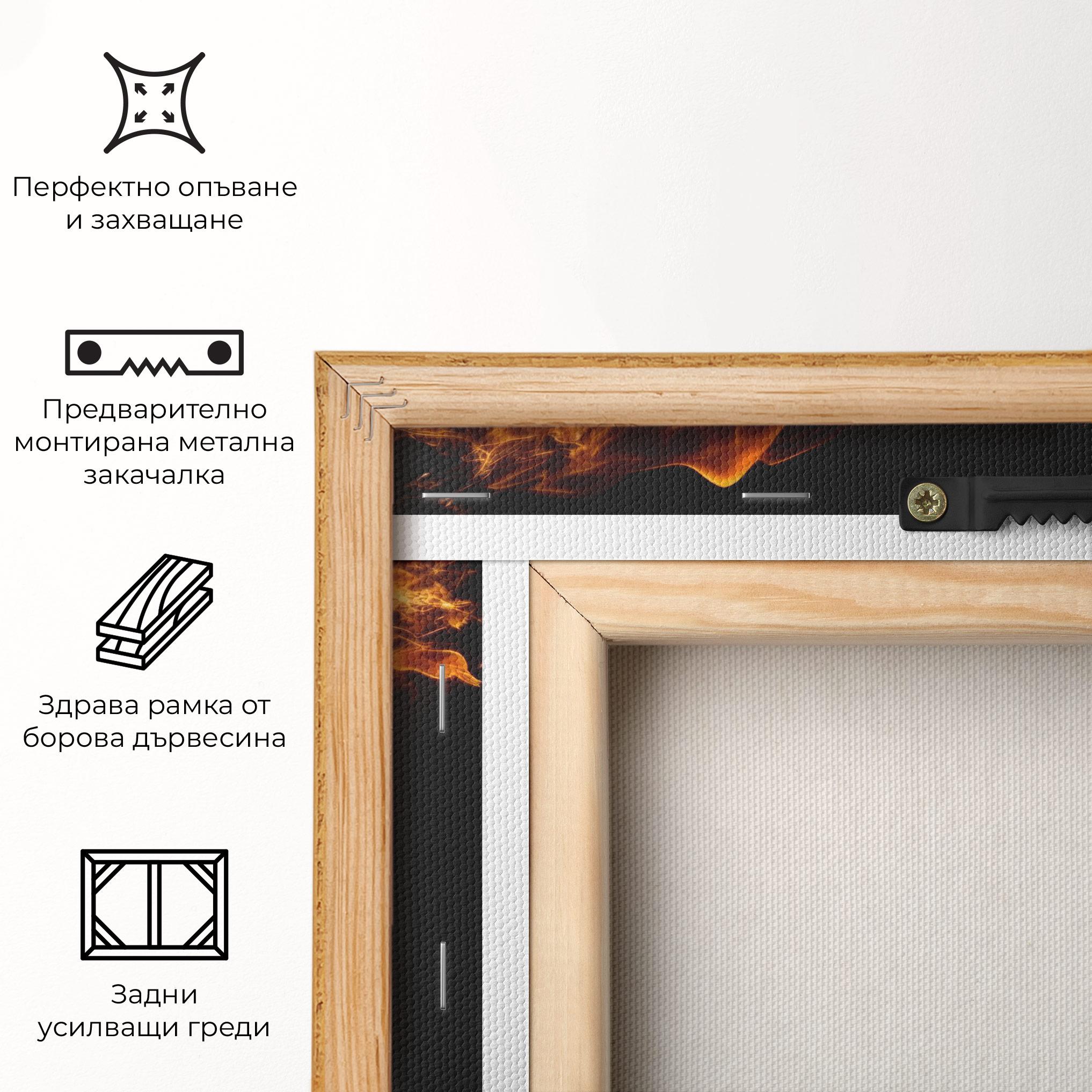 Картина на платно Fire Football mockup 5