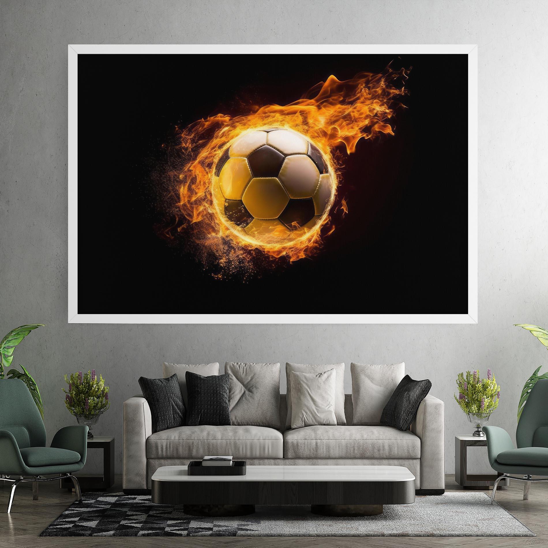 Картина на платно Fire Football mockup 7
