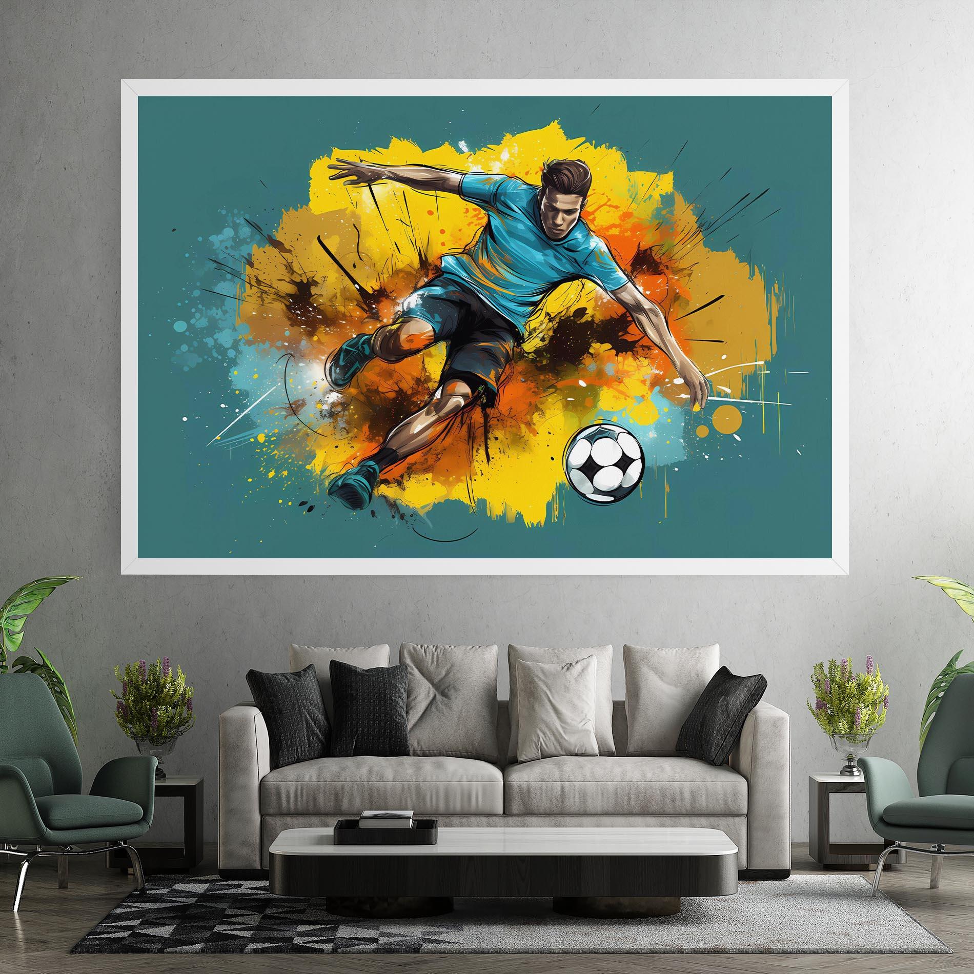 Картина на платно Football Player Painting mockup 7