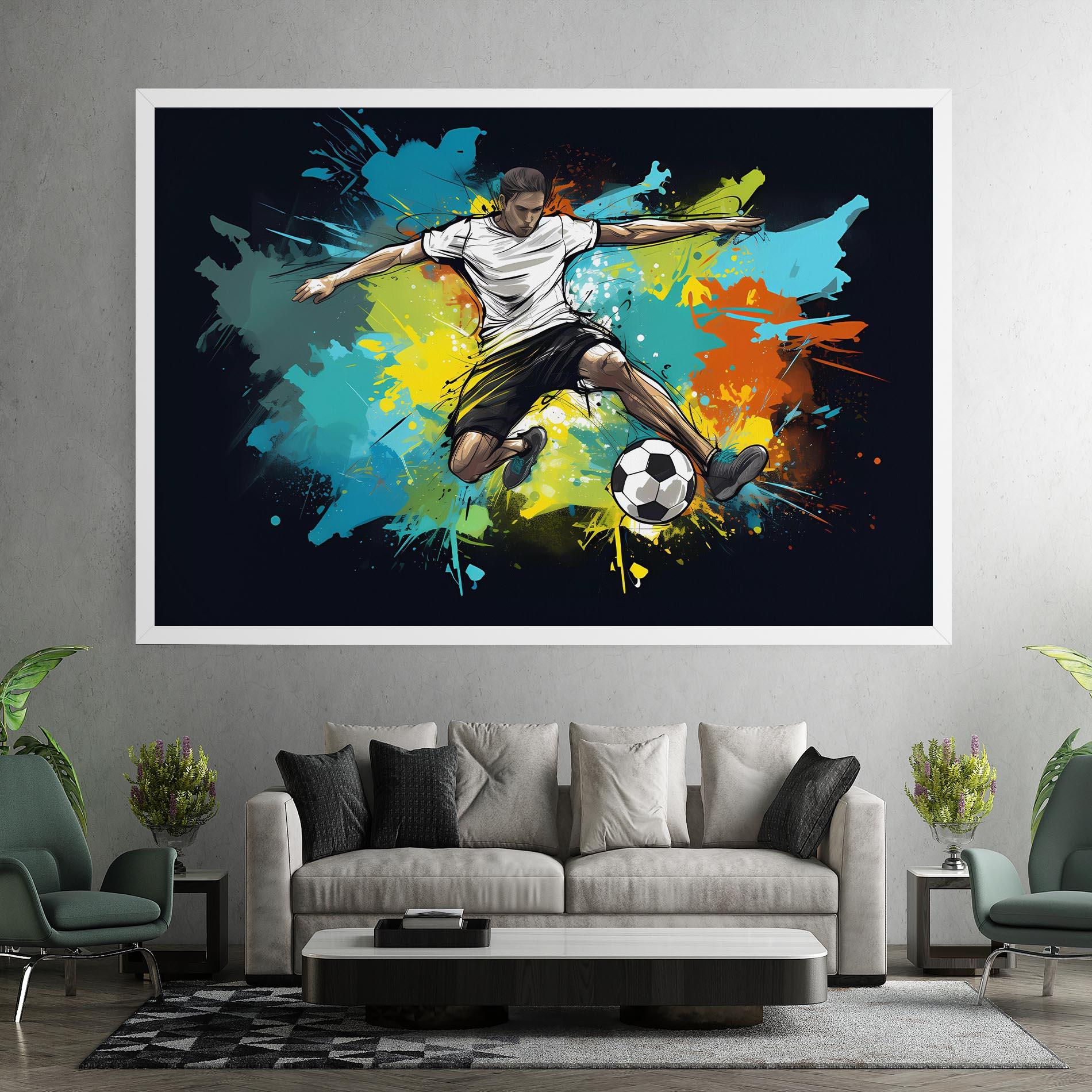 Картина на платно Green Paint Football Player mockup 7