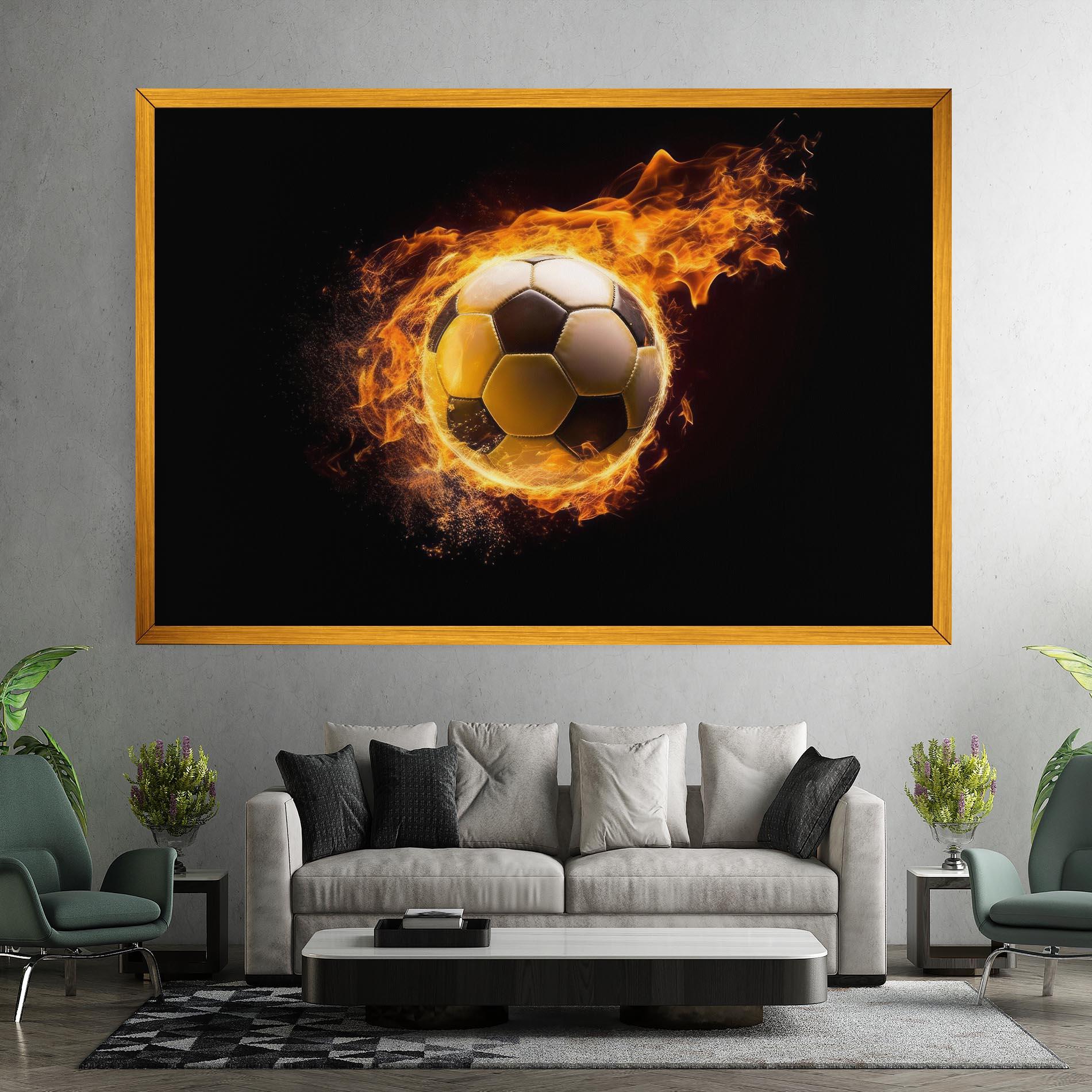 Картина на платно Fire Football mockup 7