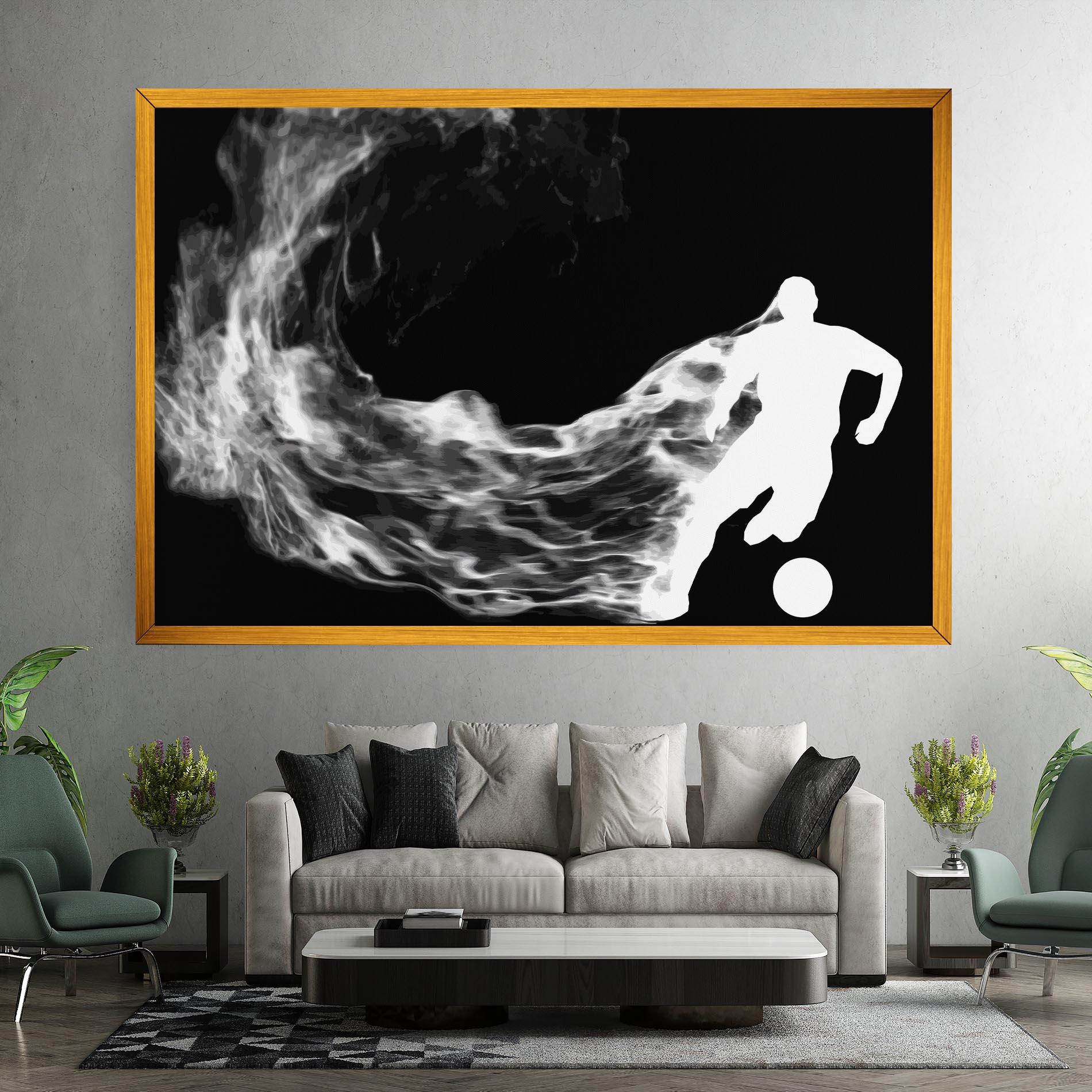 Картина на платно Football White Smoke mockup 7