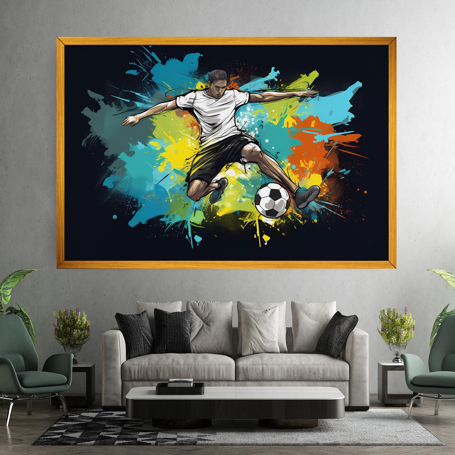 Green Paint Football Player mockup 7