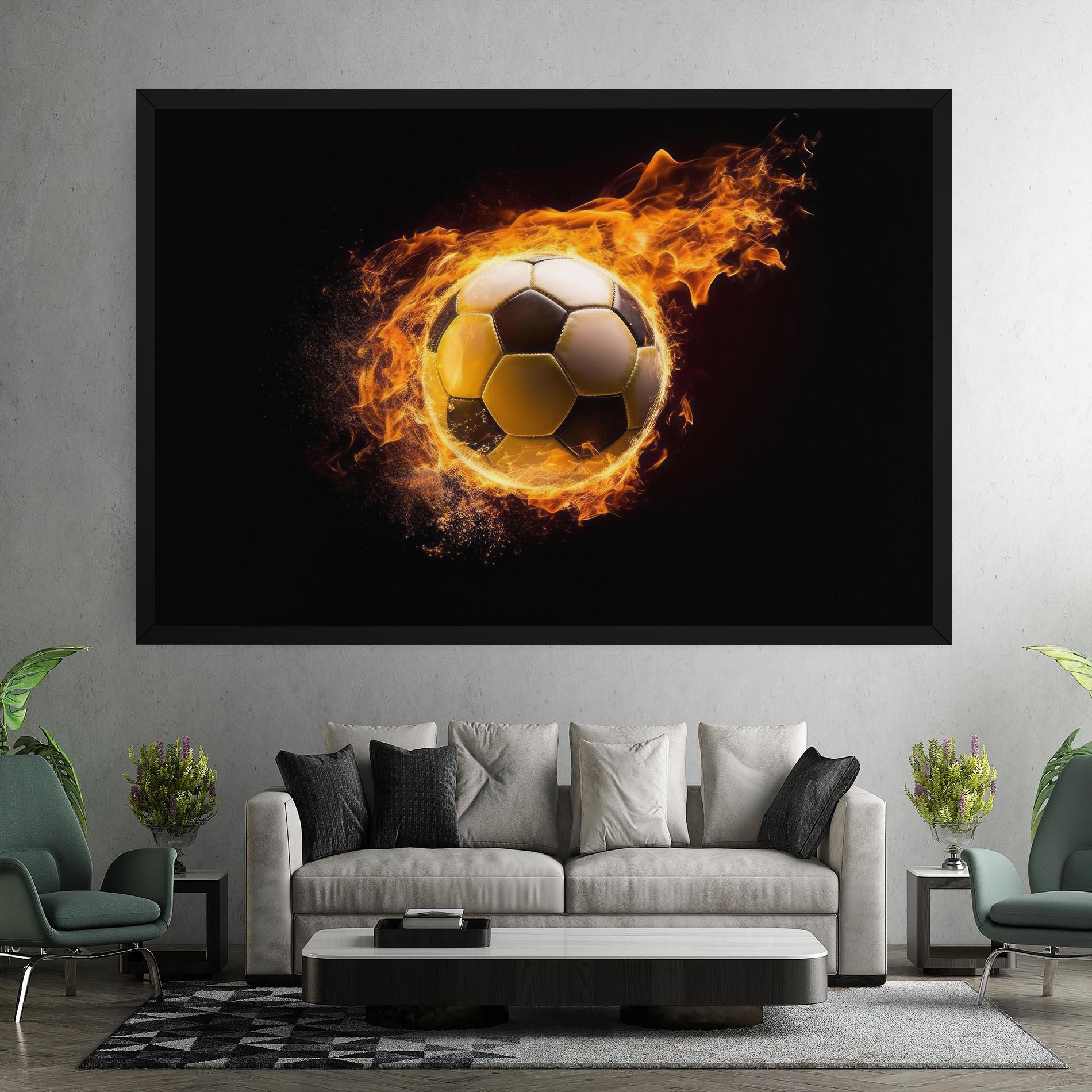 Картина на платно Fire Football mockup 7